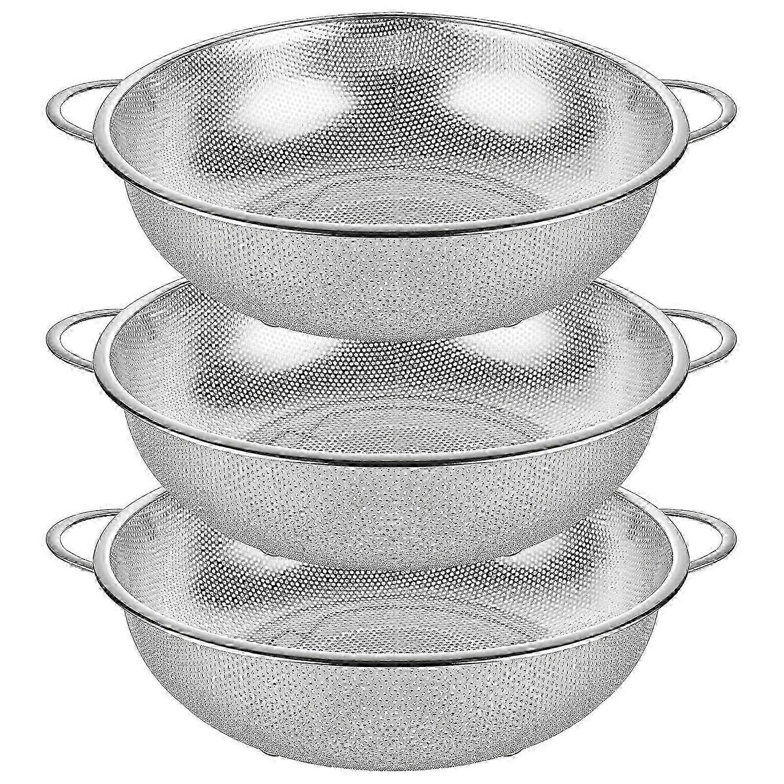 3 Pack Stainless Steel Colander for Kitchen Large Size