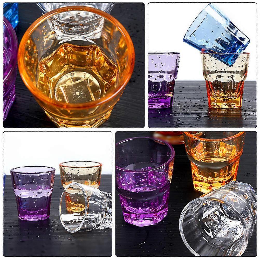 4Pcs Acrylic Transparent Cups Shatterproof Beverage Cups Octagon Cup