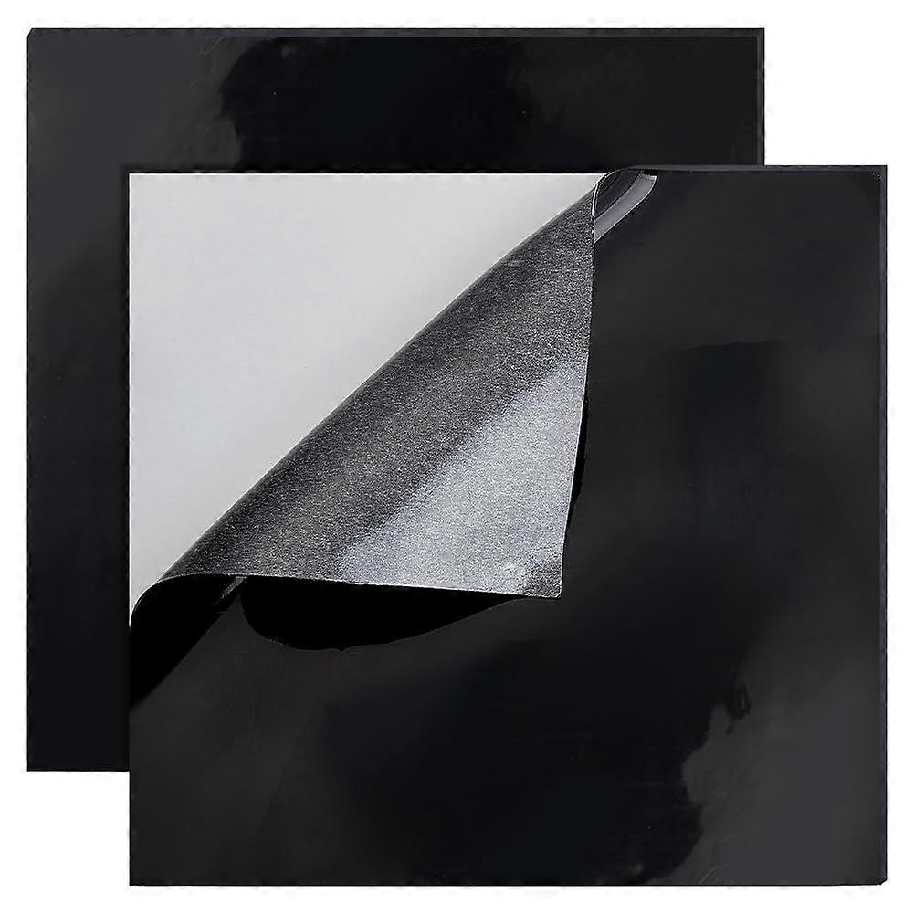 2Pcs 10x10Inch Adhesive Silicone Sheets Black High Temperature Rsistant Rubber Mat for DIY Gaskets Material Pads Sealing Cushion 1mm Thick
