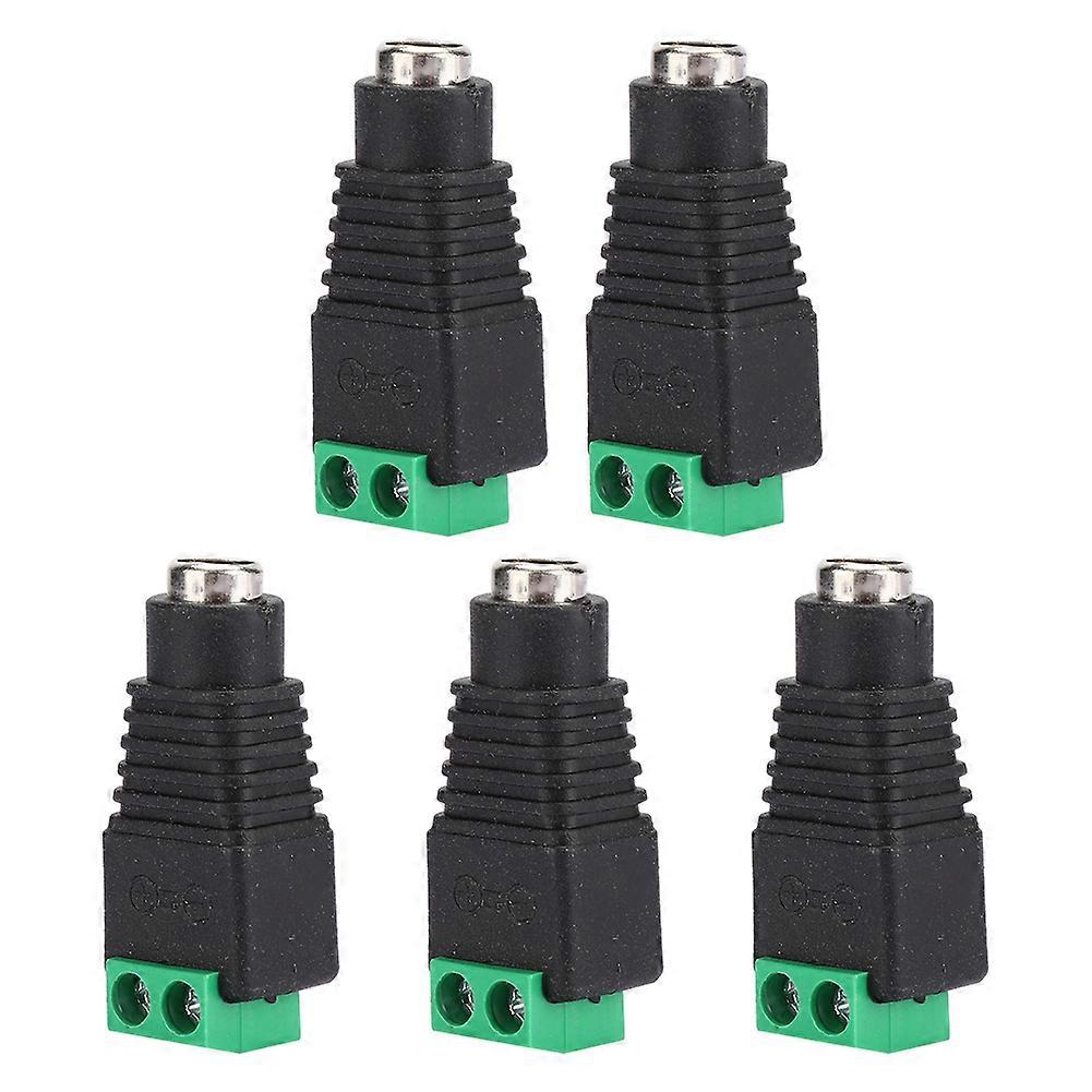 5個DC-メス端子プラグブラックグリーン電源ジャック3Dプリンターアクセサリー12V