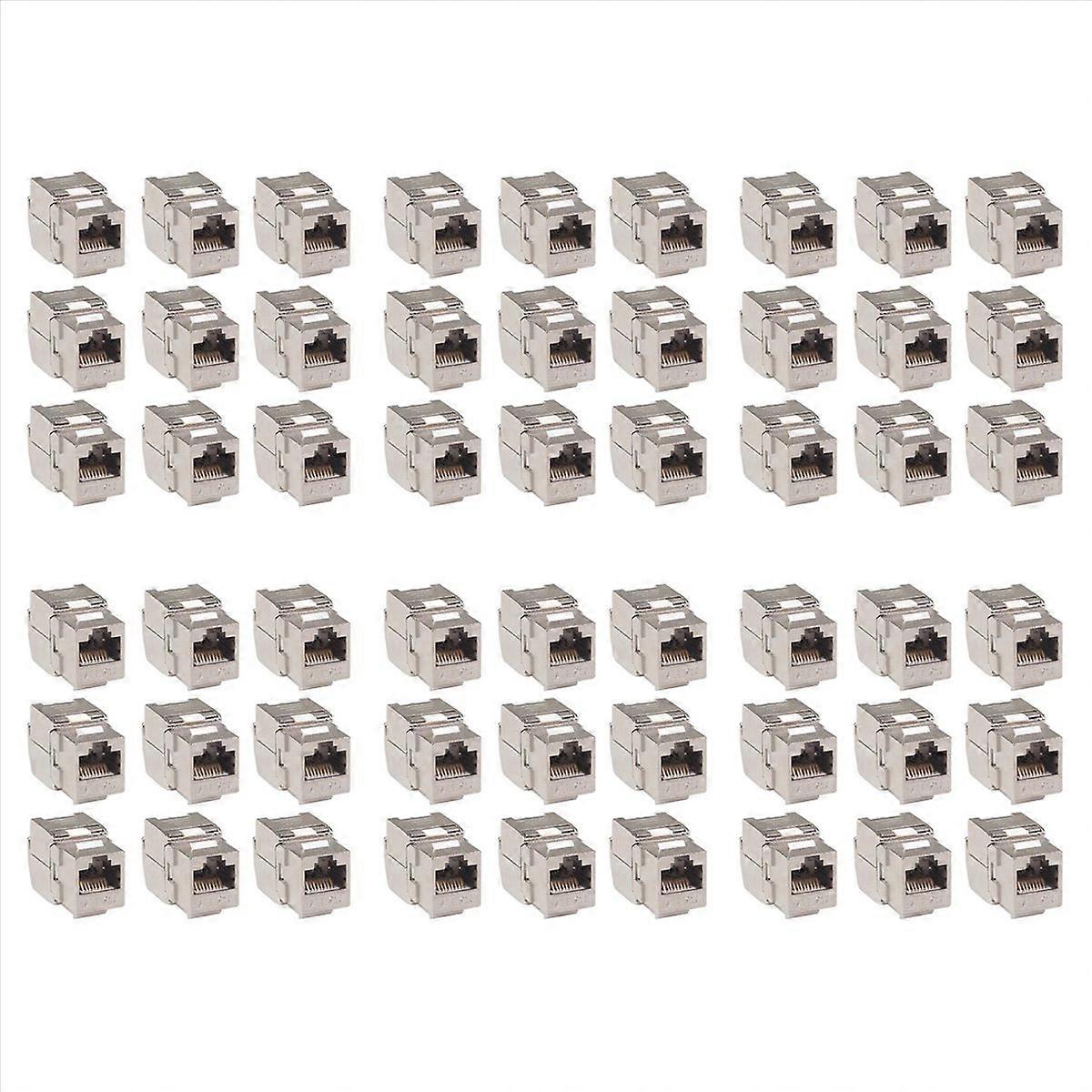 72 Pcs RJ45 Cat7 Cat6A Shielded Zinc Alloy Module Network Jack Connector Adapter 10GB Network