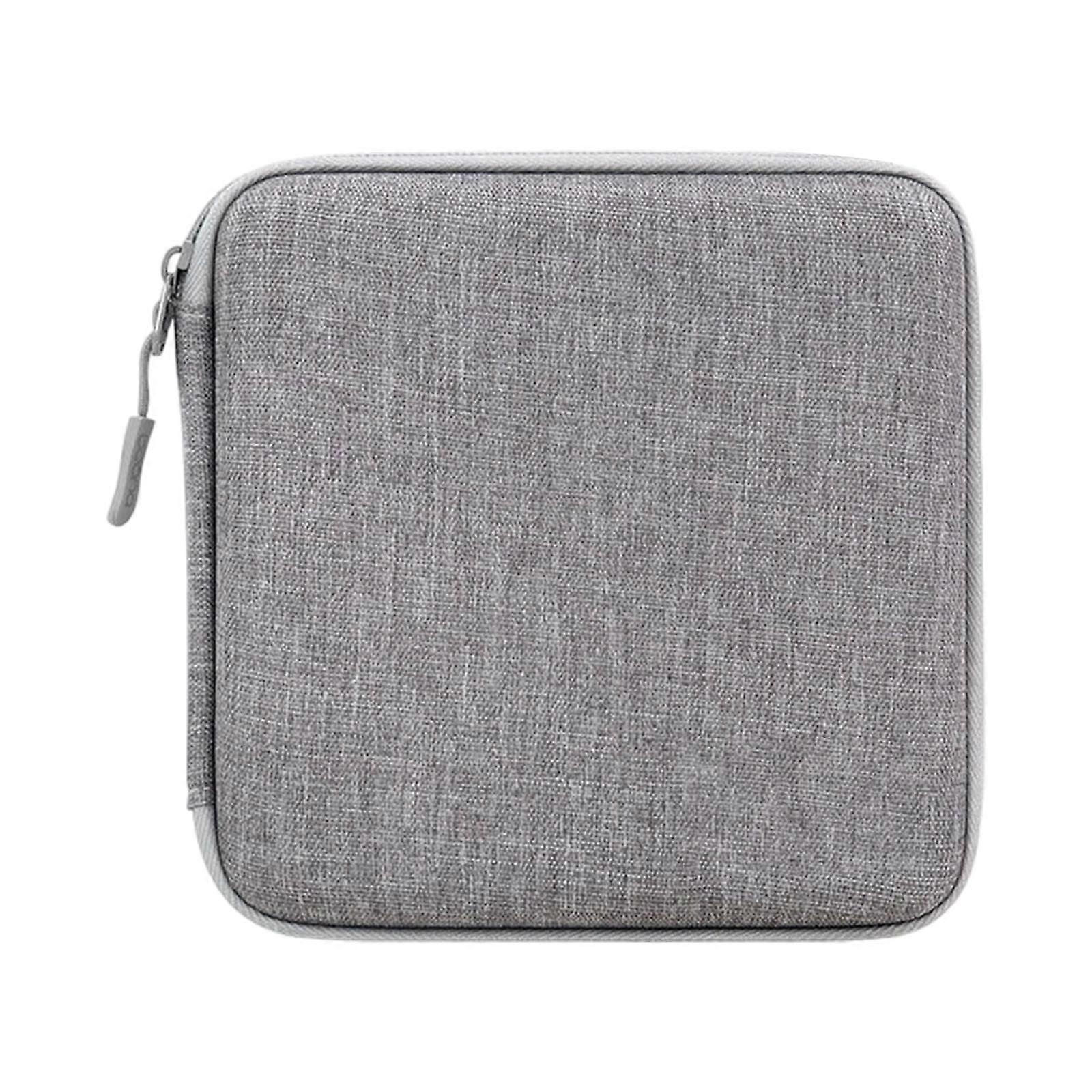 Strong Zippers Fabric Storage Case Lightweight Disc Travel Case Protective Scratch Resistant Lining for 32 Discs  Gray