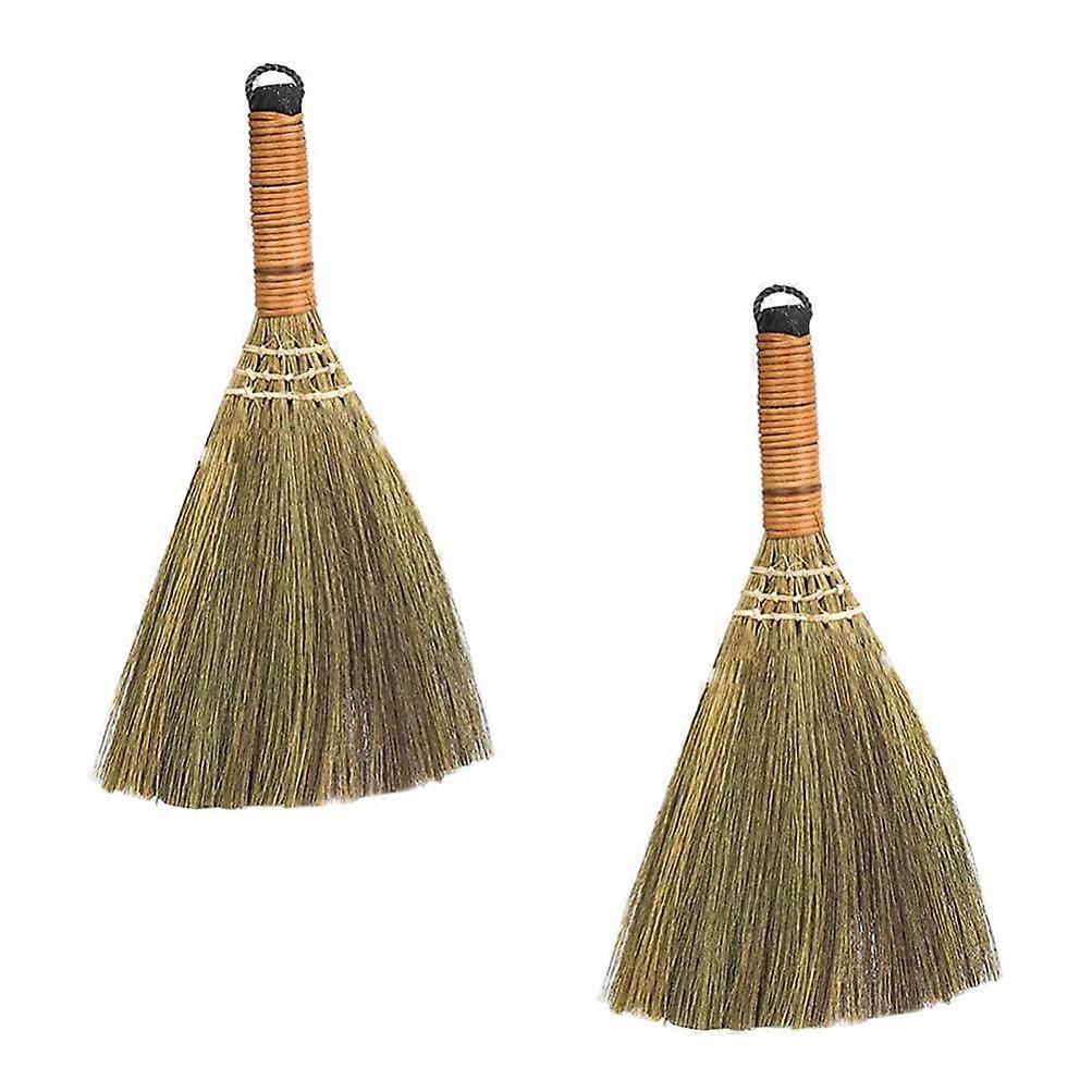 2 Pack Soft Handheld Whisk Brooms Lightweight for Hard and Soft Floors Home Office Dust Cleaning