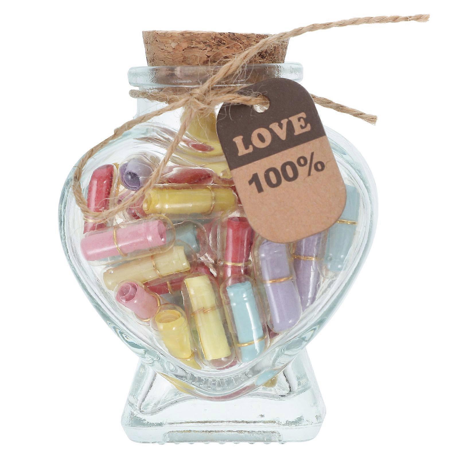Capsule Decoration for Love Notes 1Set Glass Jars with Lid