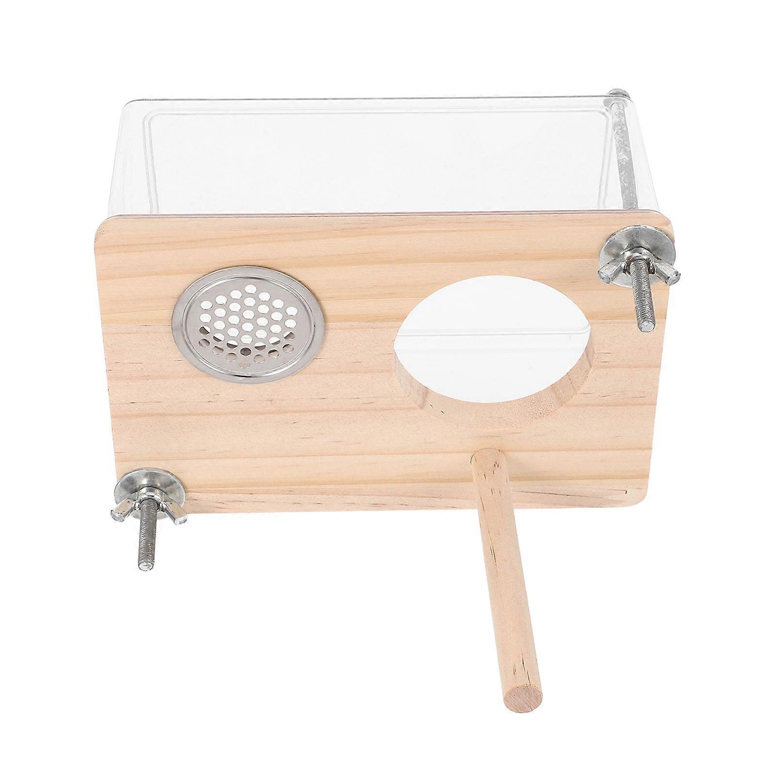 Bird Nesting Box for Breeding Wooden Transparent Cage for Parakeets