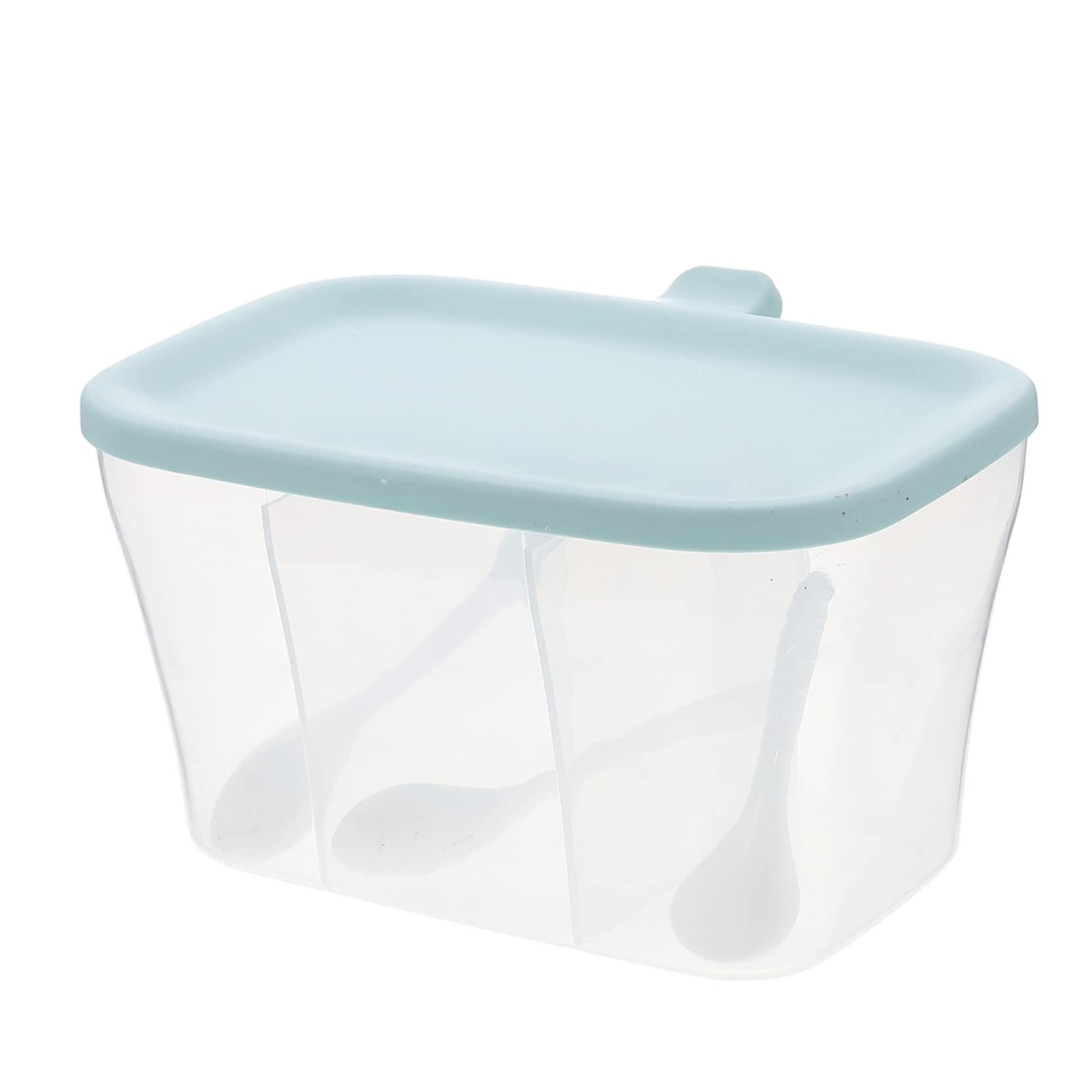 Spice Storage Containers Airtight Freshness Seal Transparent Kitchen Seasoning Box Organizer Blue