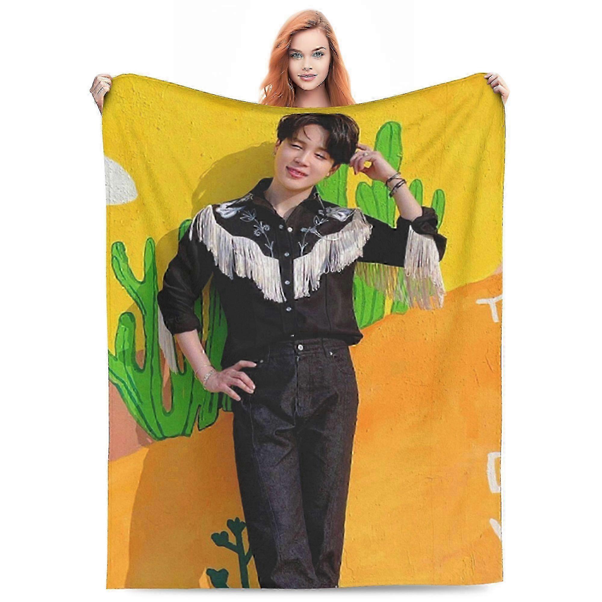 BTS Jimin (50) Soft Throw Blanket Flannel Blankets Home Furnishing Blanket Sofa Blanket-ML3073 w