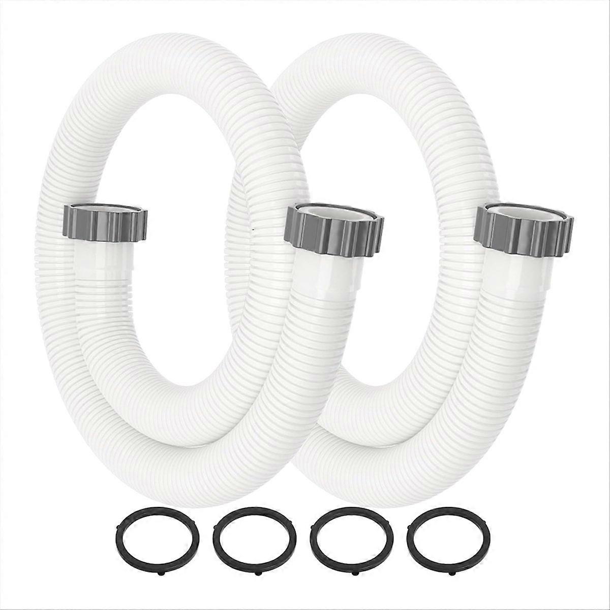 2 Pack Pool Hoses for Above Ground 1.5inch Diameter 59inch Long