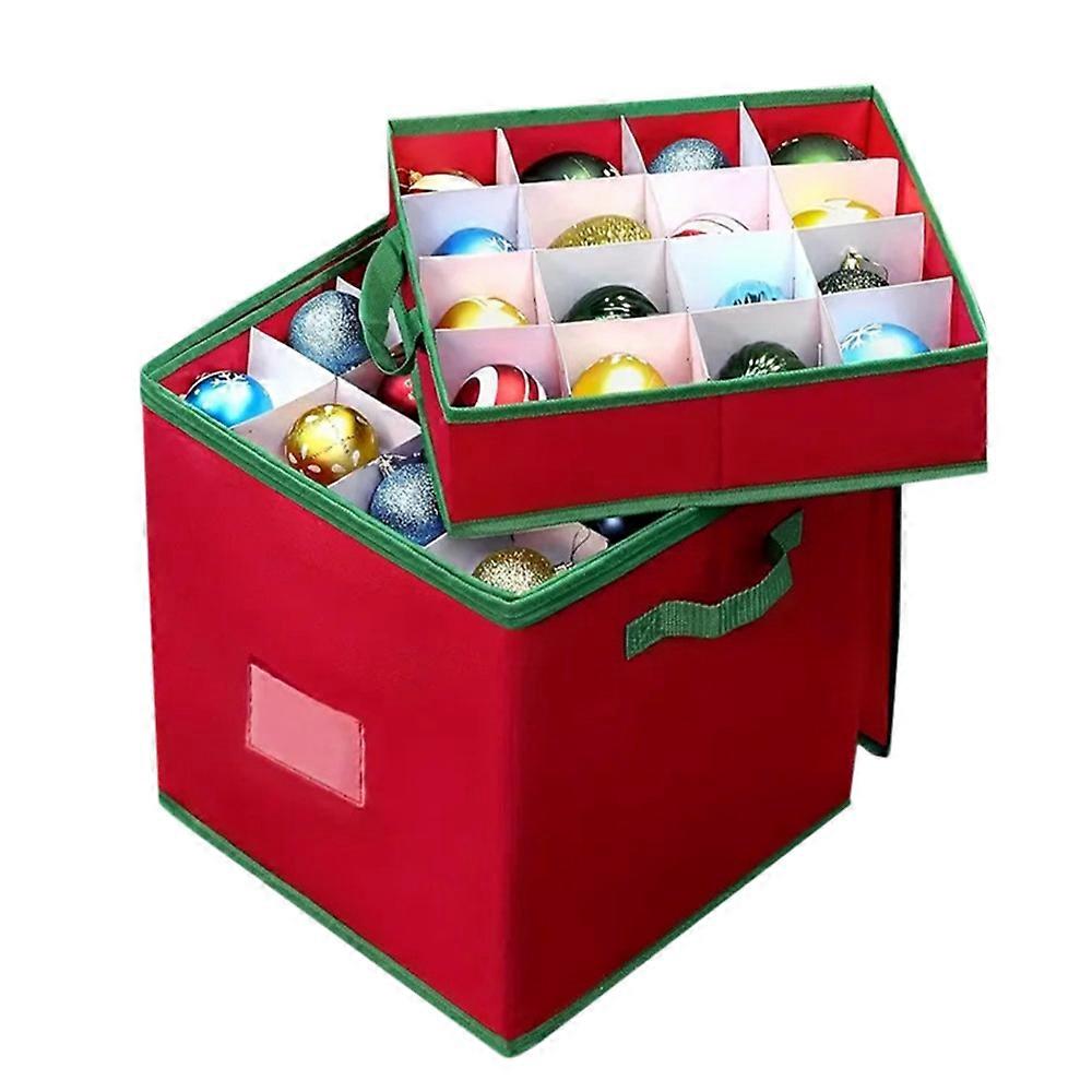 4-Tier 64 Compartment Christmas Ornament Storage Box with Lid