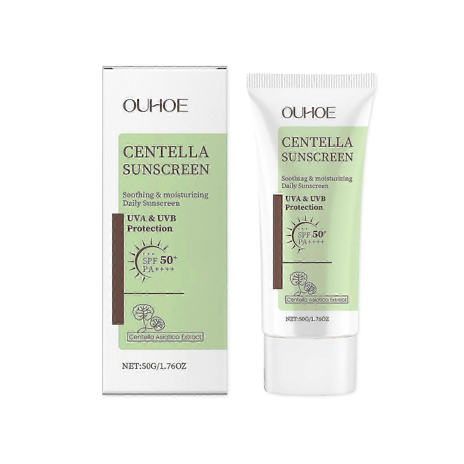 Centella Protective Cream  Broad Spectrum UV Shield with Niacinamide  Hyaluronic Acid, NonGreasy Hydrating Sunscreen for Sensitive Skin, Easy Appli