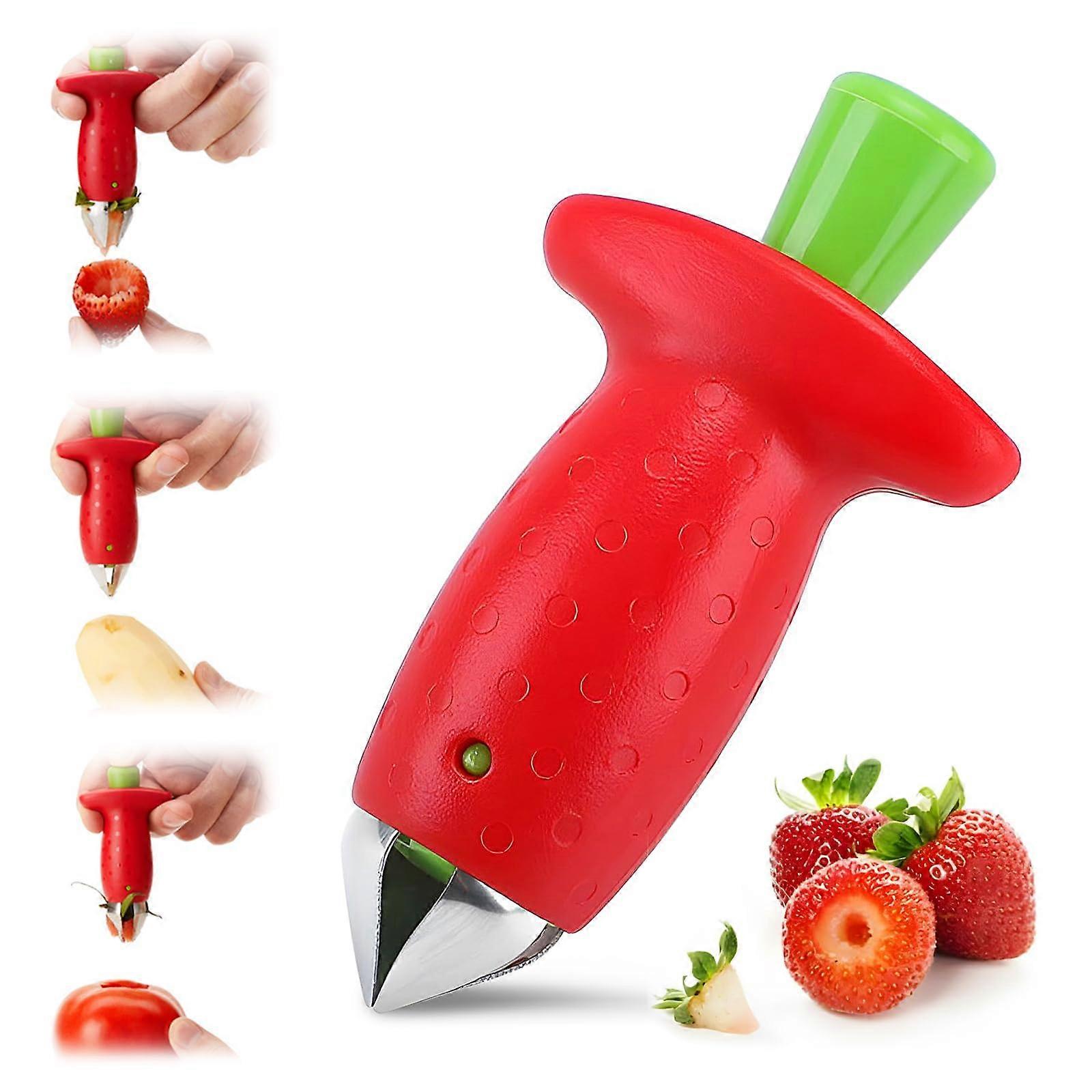 Strawberry Corer Stainless Steel Fruit Huller with Ergonomic Grip and Rustproof Design for Kitchen