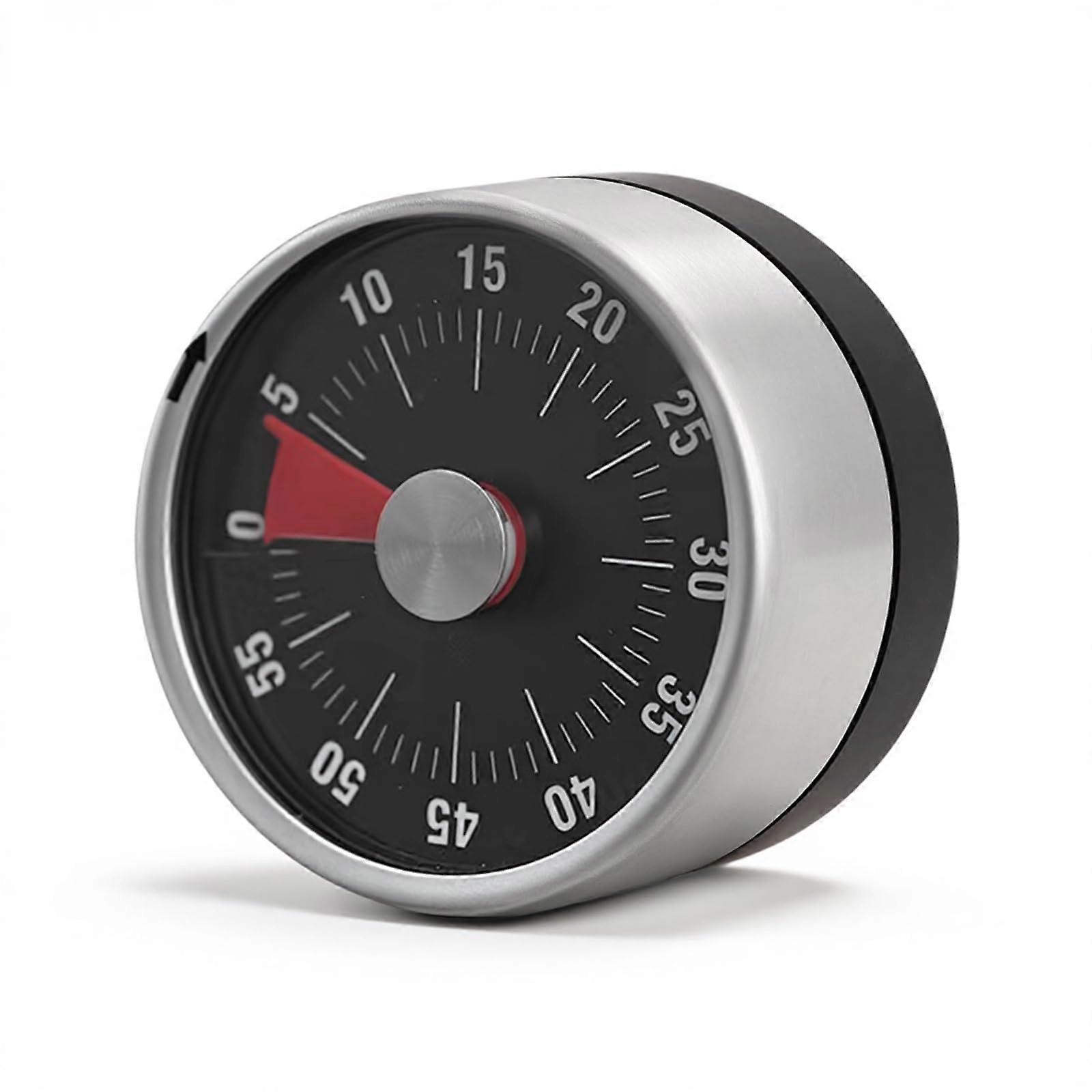 Kitchen Timer Stainless Steel Magnetic Alarm Clock Battery Visual Countdown Black