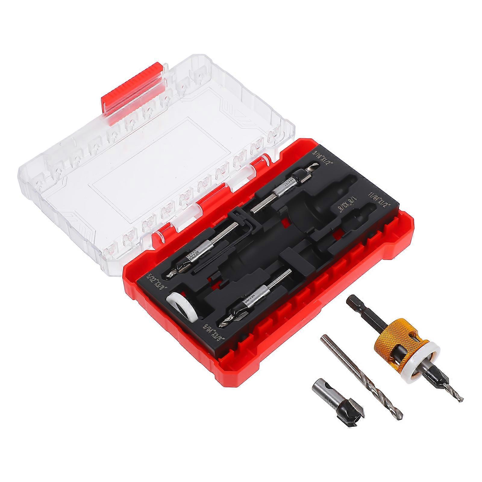 Golden Countersink Drill Bit Set for Accurate Wood Drilling 1Set Included