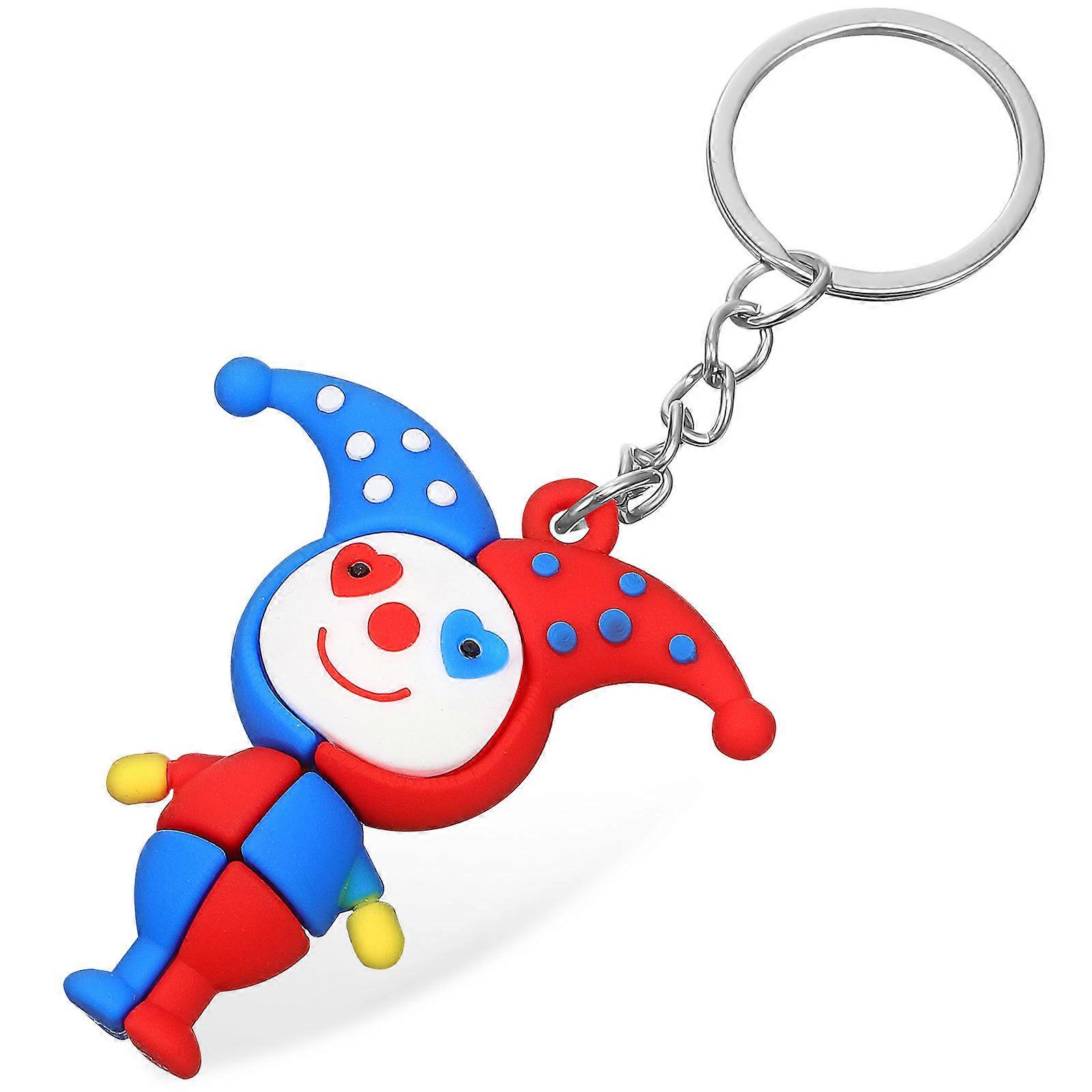 Funny Clown Keychain 1 Set Clown Figure Keyring Decorative Hanging Pendant for Bag Backpack