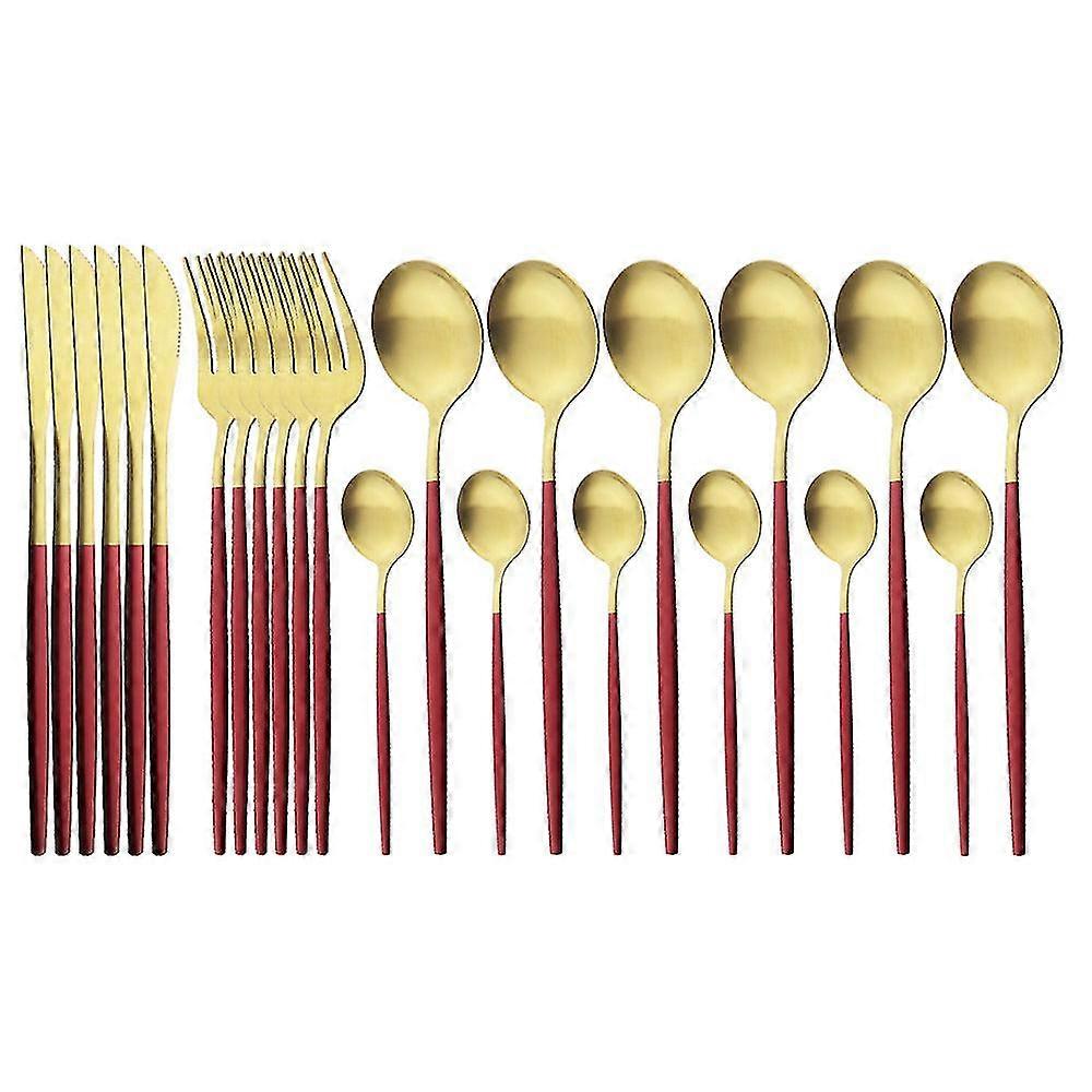 Stainless Steel Steak Knife and Fork Set with Dessert Spoon in Matte Portugal Design