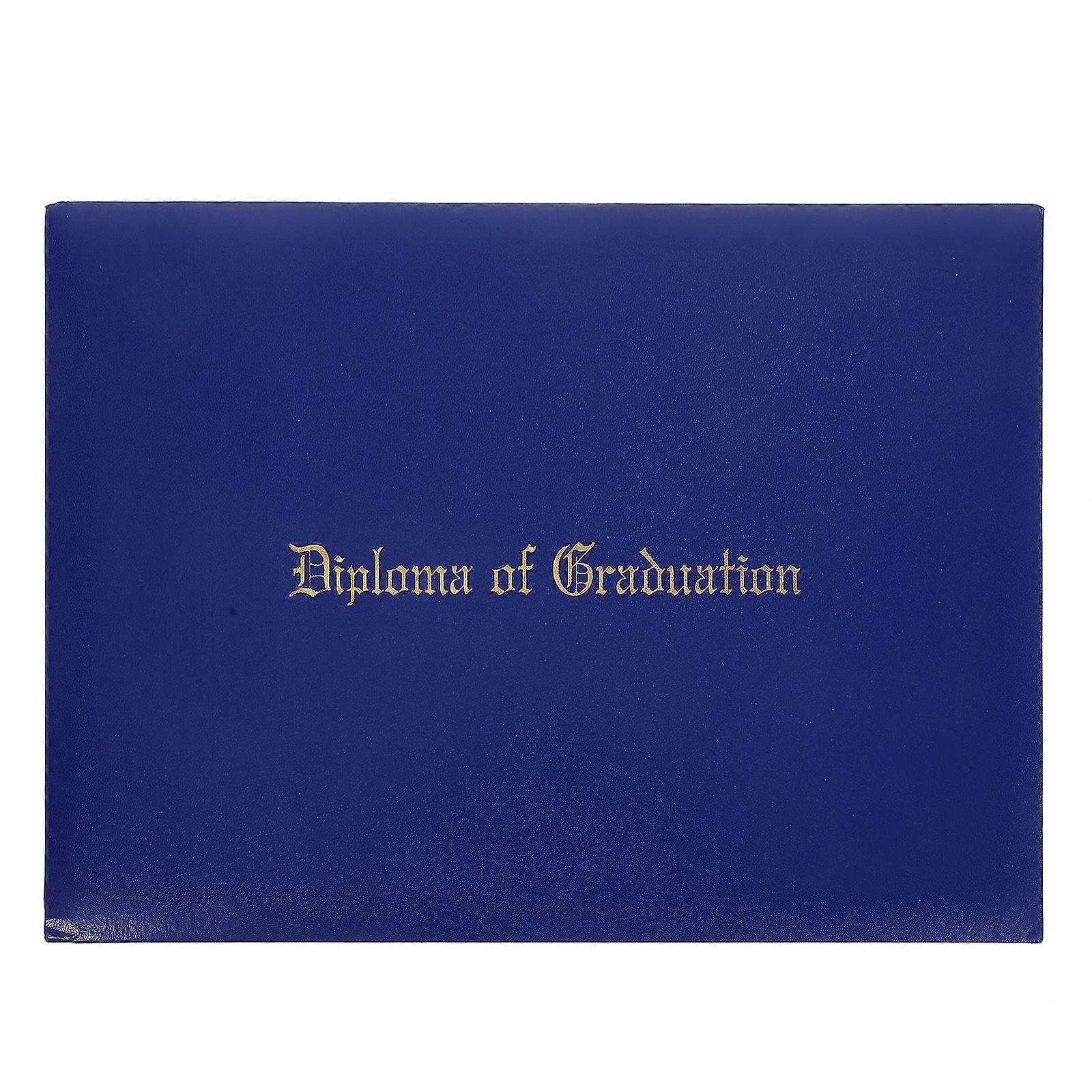 Hard Cover Diploma Folder Blue for Document Holding Graduation 2Pcs