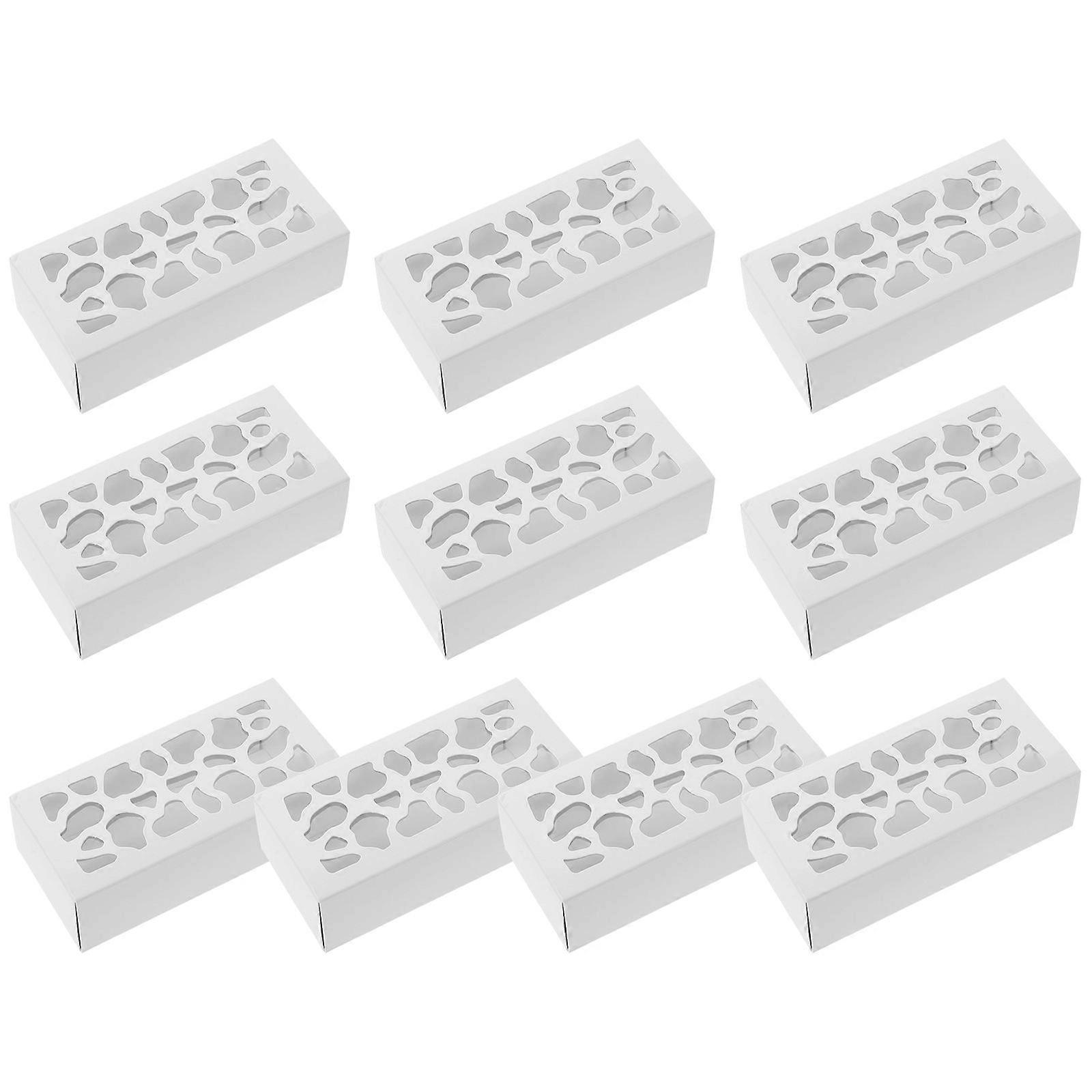 Clear Window Macaron Packaging Box for Dessert Storage 50Pcs White Paper Material