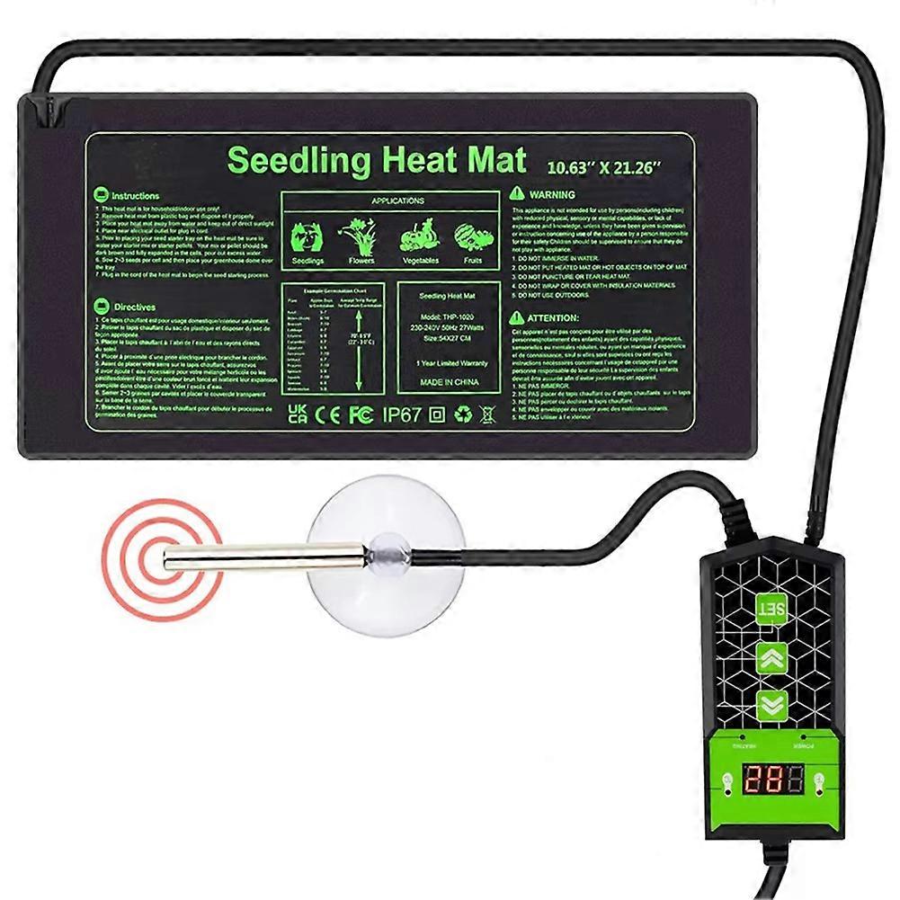 Reptile Heating Pad 10x20.75 Inch Adjustable Constant Temperature Seedling Heating Pad for Plant Cultivation Pad EU-Plug