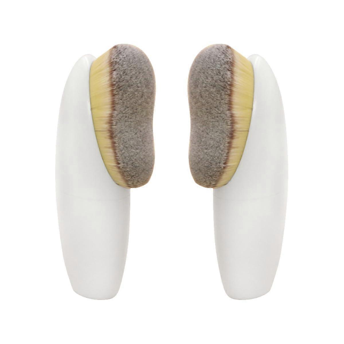 2Pcs Makeup Brush Set with Soft Synthetic Bristles for Seamless Powder and Foundation Blending