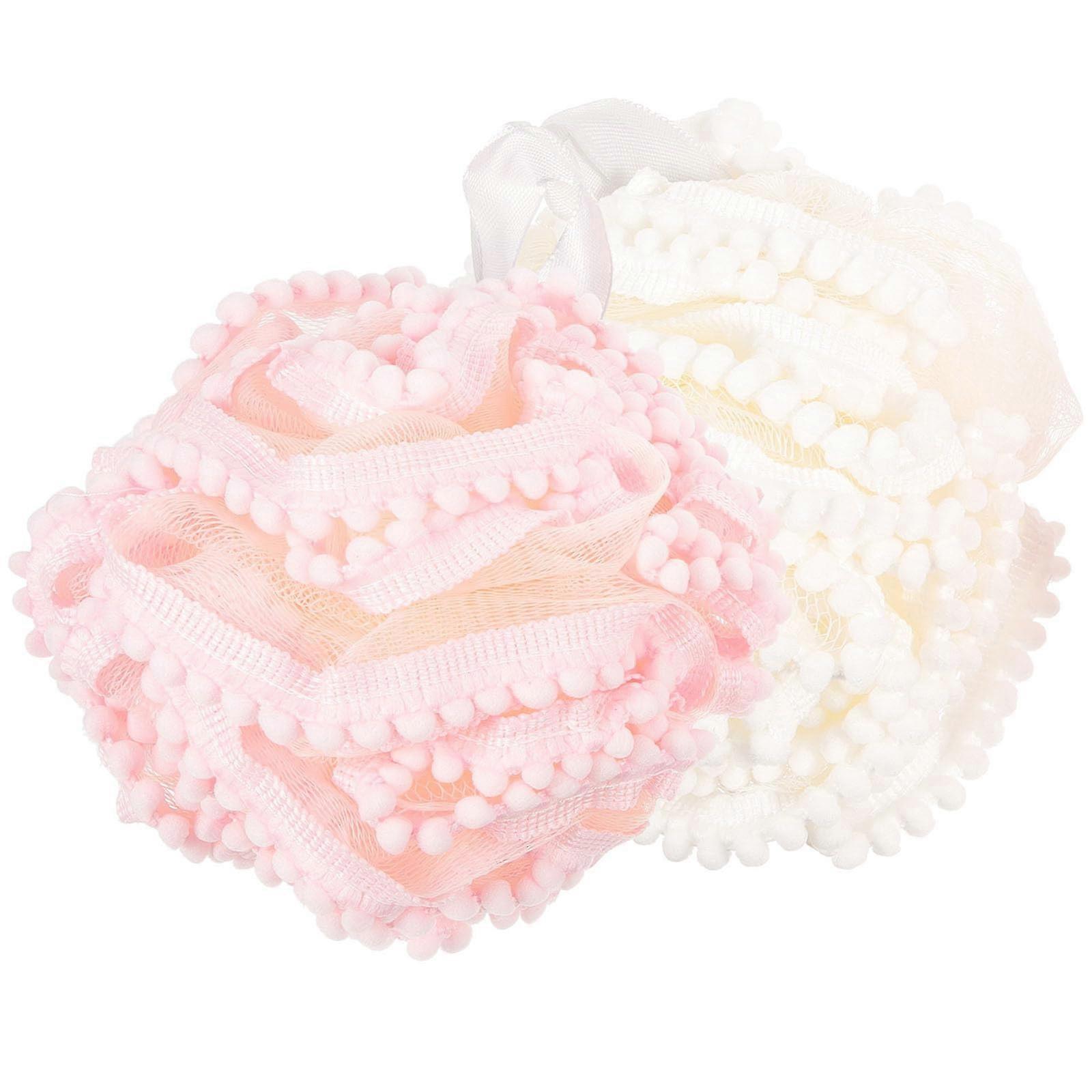 2PCS Deep Exfoliating Bath Loofah Set with Soft Body Scrubber for Rich Lather and Travel Use