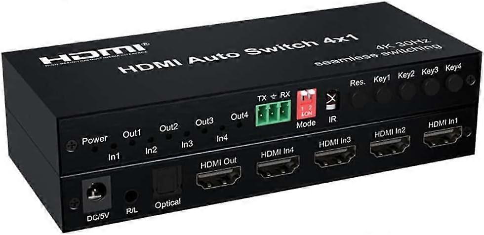 HDMI Auto Switch 4x1 4K 30Hz Seamless Switching For TV Program Interview Onsite Outdoor Experience