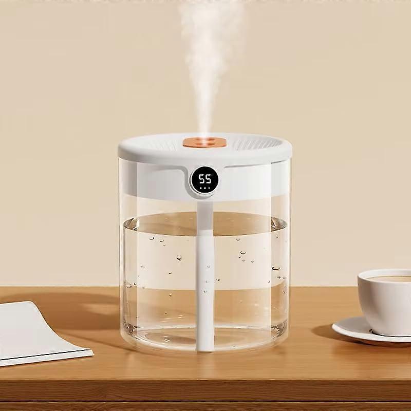 2L Ultrasonic Cool Mist Humidifier for Bedroom with Dual Nozzle Spray, Digital Display and Night Light