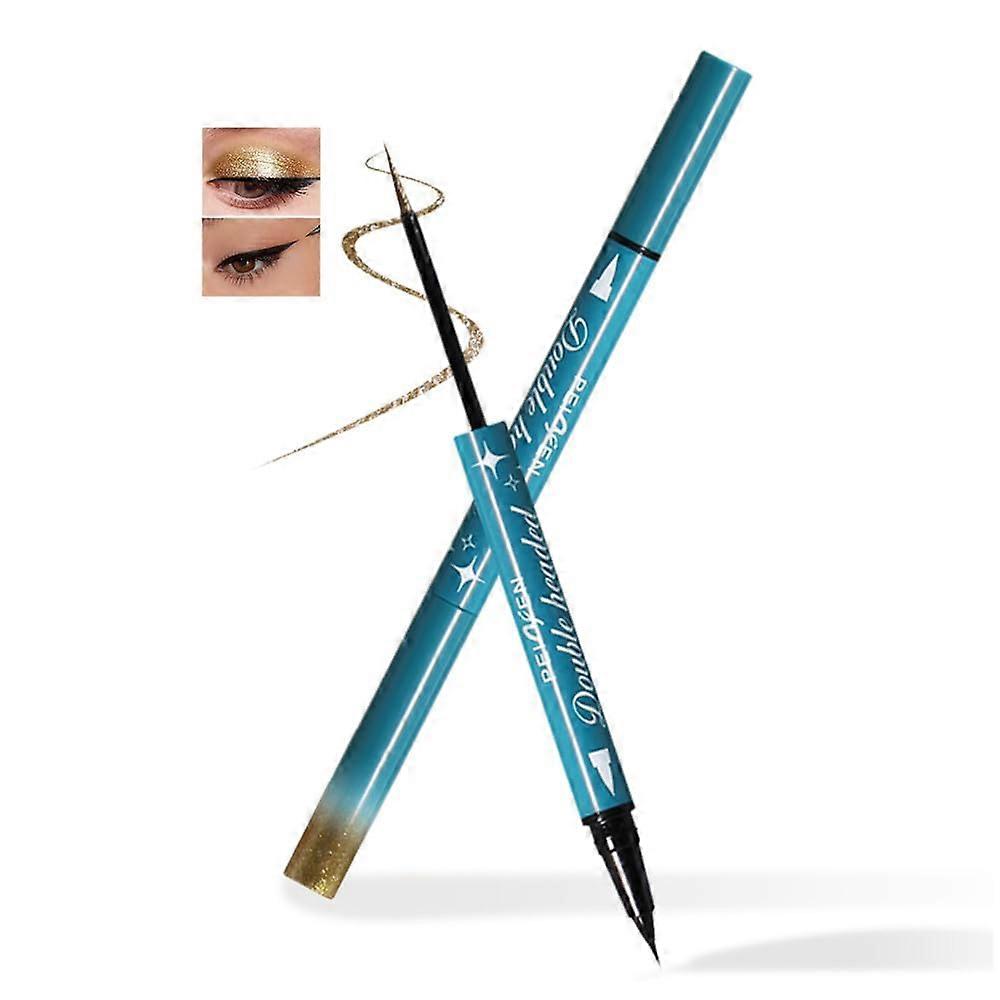 Dual Ended Eyeliner and Eyeshadow Stick Waterproof Long Lasting  Pigment Gold 03