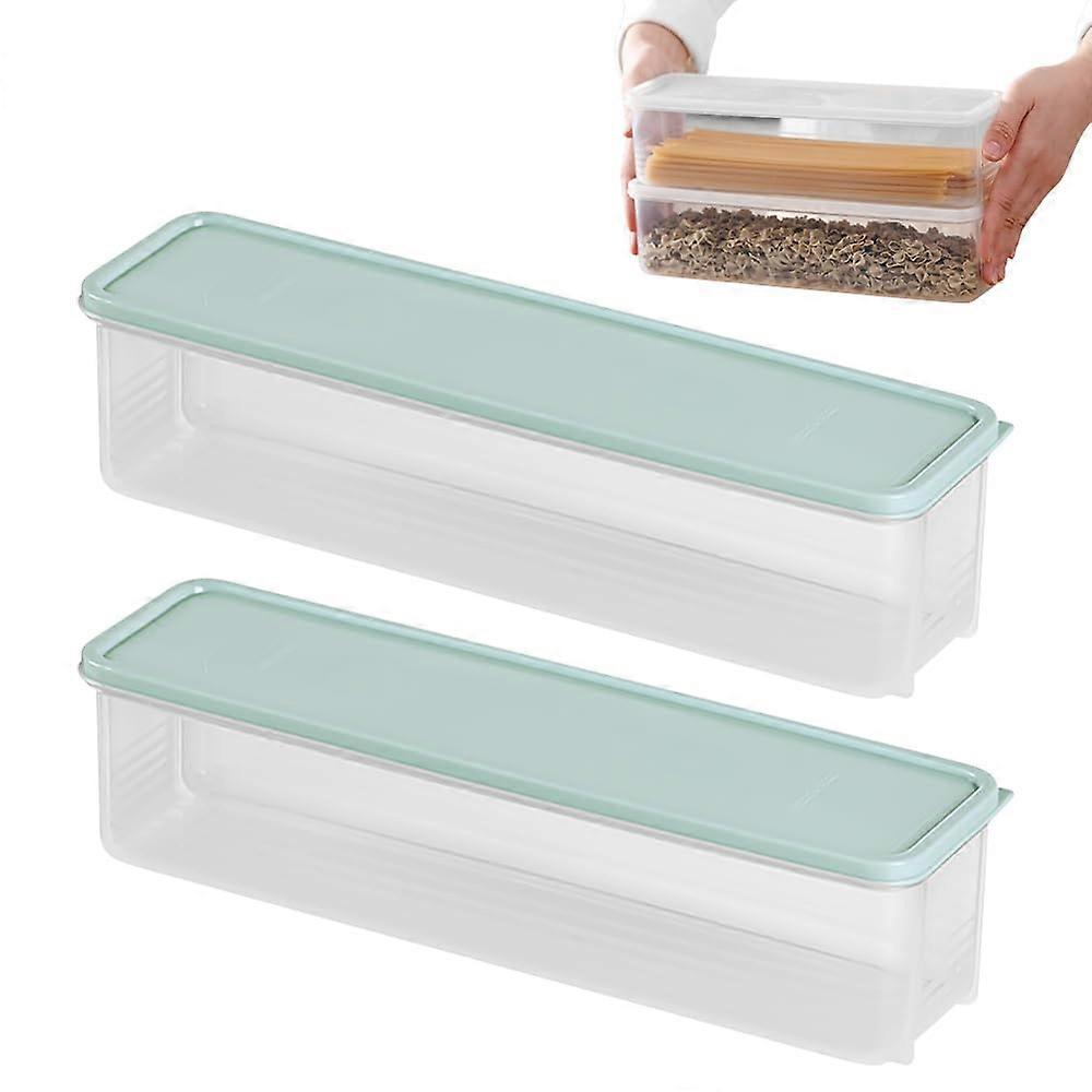 Airtight Food Storage Containers with Locking Seal, Stackable Clear Refrigerator Organizer, Blue 2pcs