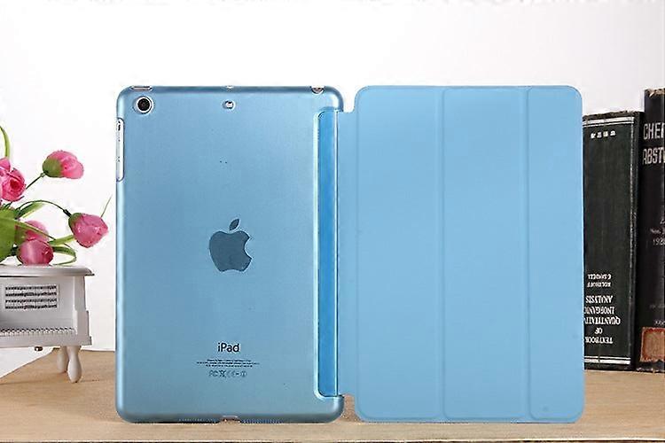 Case For Ipad Pro 9.7 Sky Blue Plain Tri-fold Ultra-thin One-piece Sleeping Leather