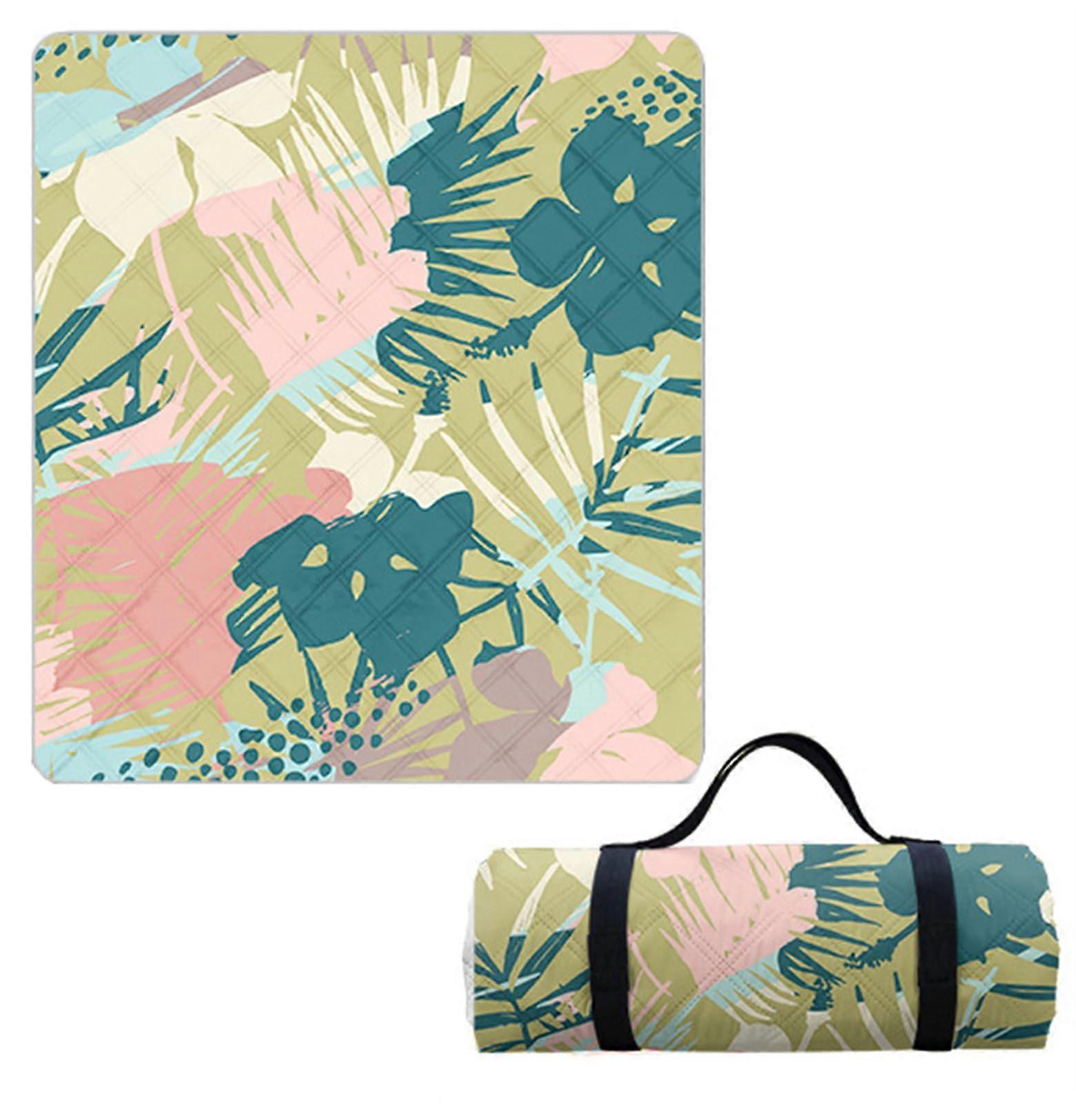 Extra Large Waterproof Sandproof Beach Blanket 200x200cm with Thick Cotton Padding for Picnic and Camping