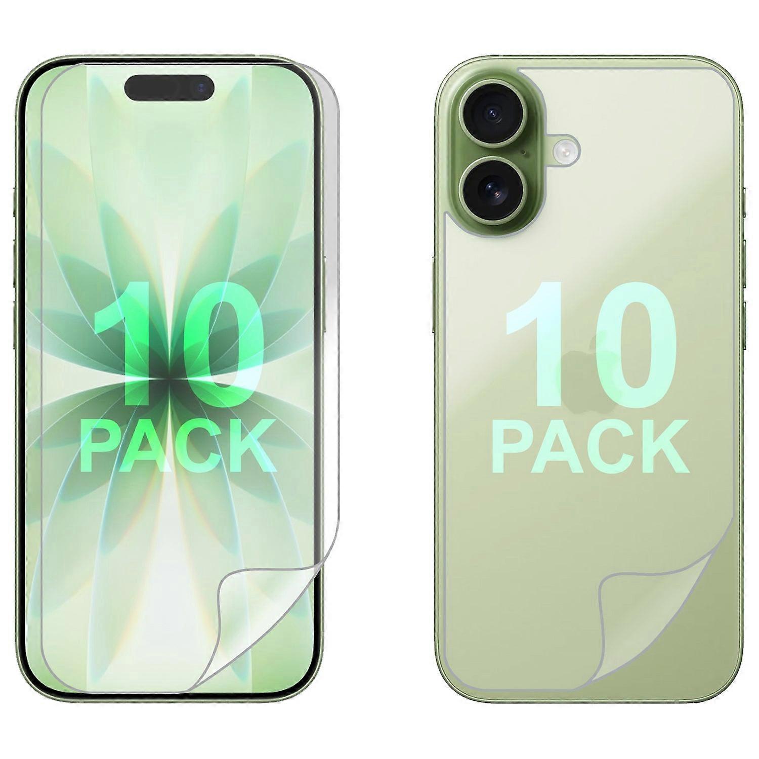 10 Set Soft Pet Film Screen Protector For Apple Iphone 17 Front And Back Bulk