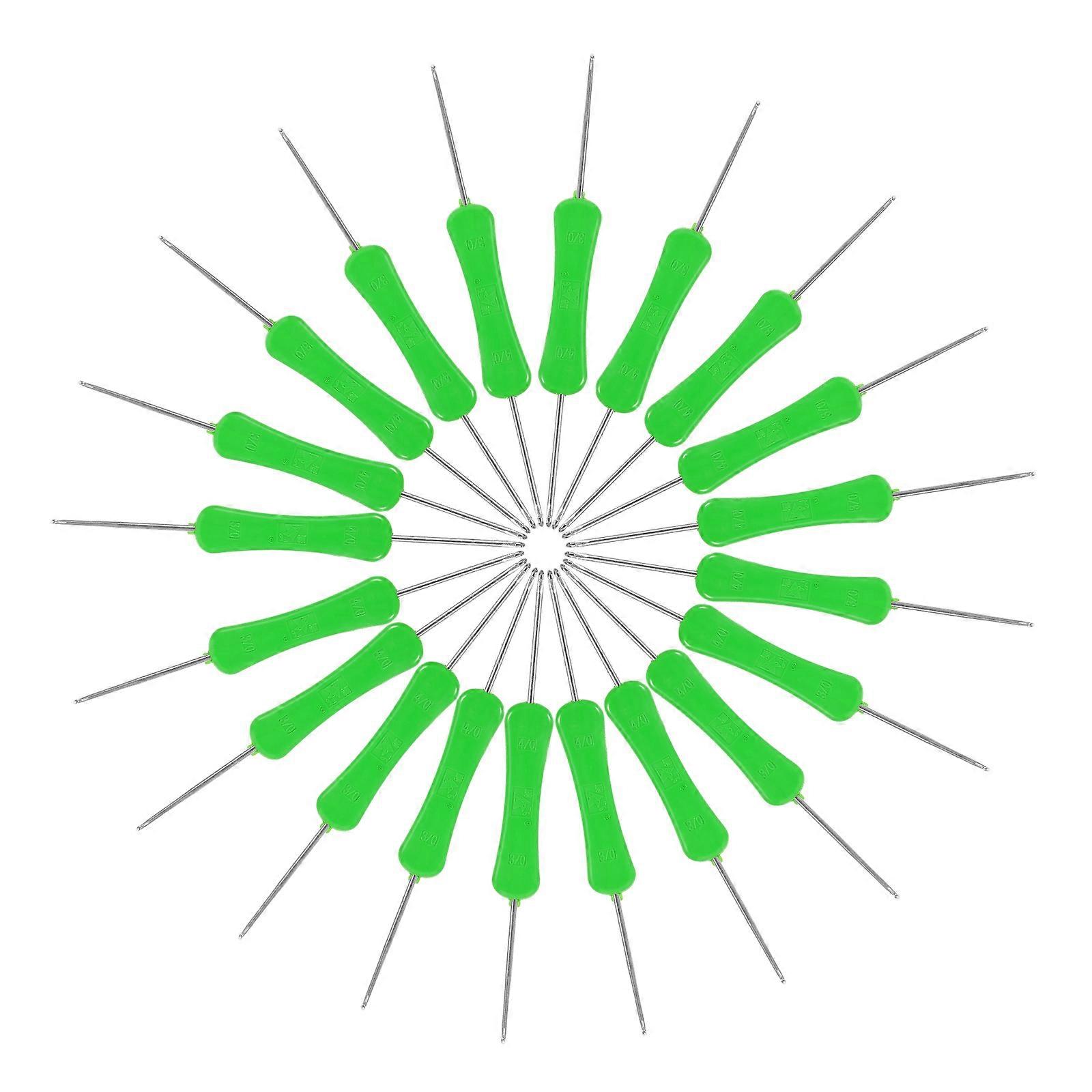 Double End Crochet Hooks Yarn Braiding Tools for Sewing 20Pcs Set Red