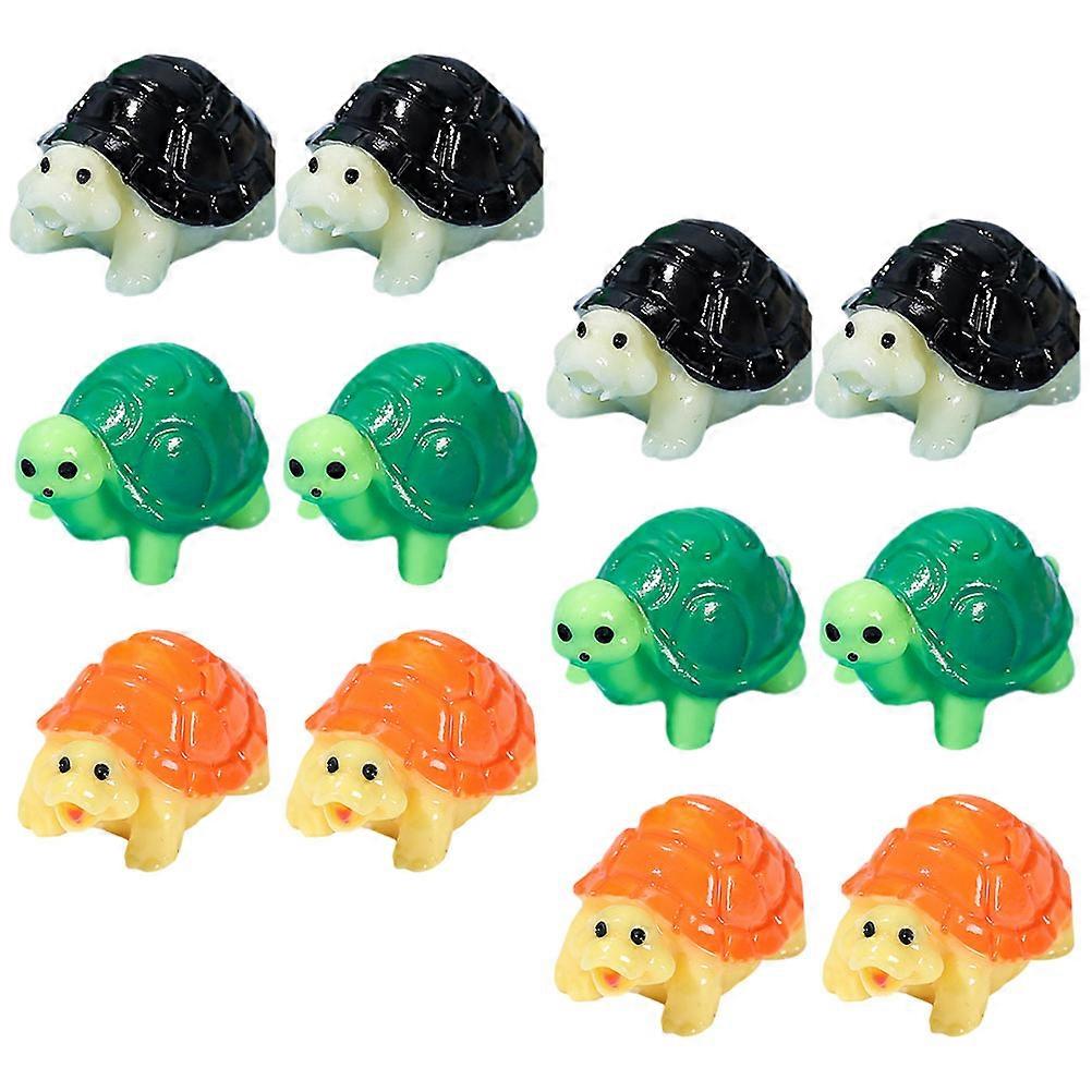 Miniature Turtle Figure for Decor 12Pcs Resin Small Turtle Ornaments