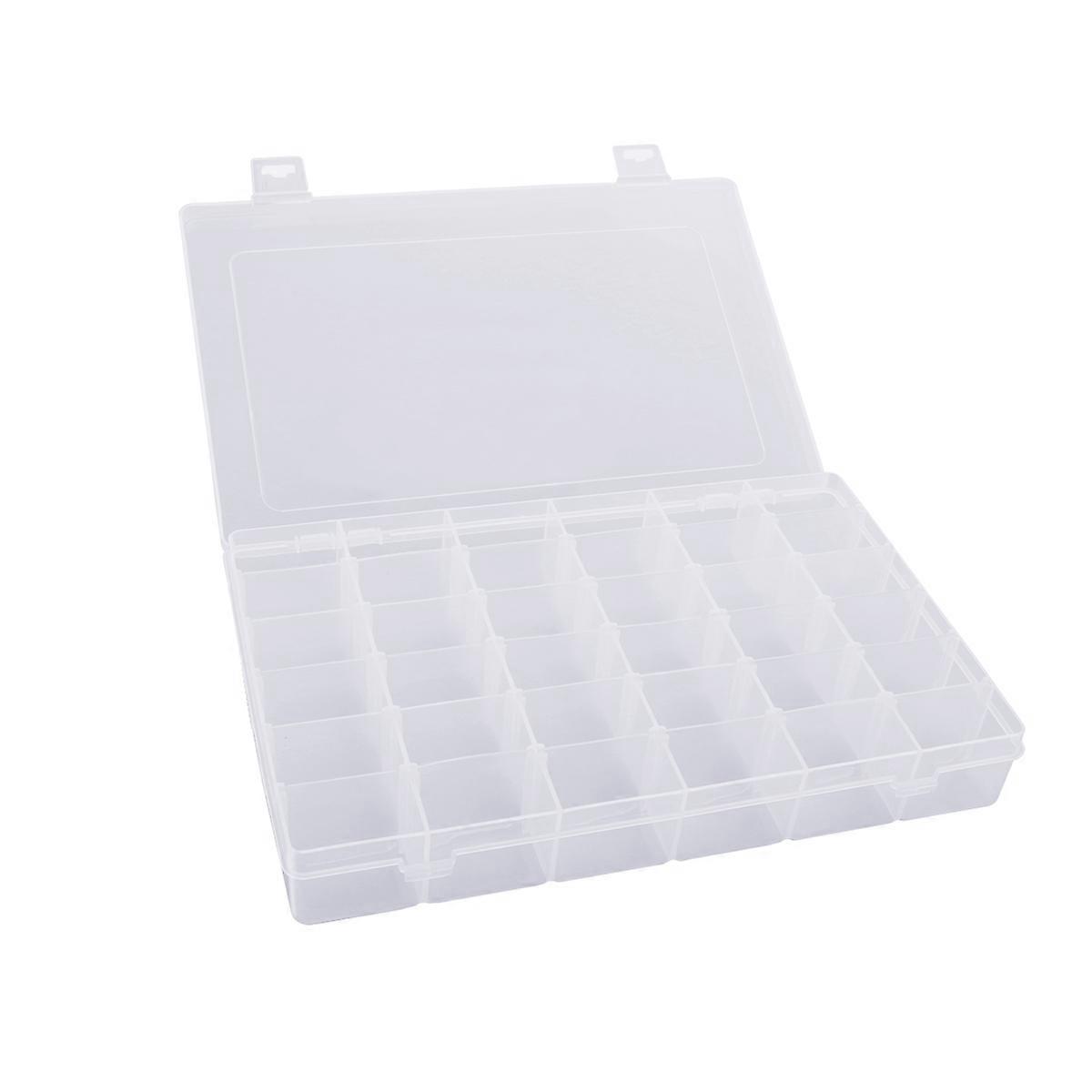 Jewelry Organizer Box with Clear Plastic for -Grid Adjustable Case