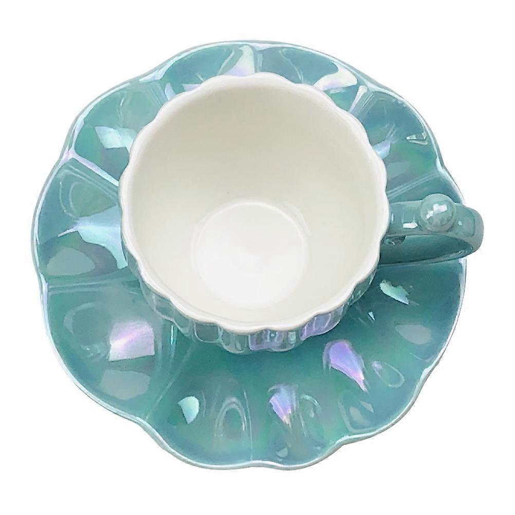 Single Coffee Mug Multi-Function Ceramic Cup With Saucer For Cafe And Restaurant 240Ml Cute Design 1Set