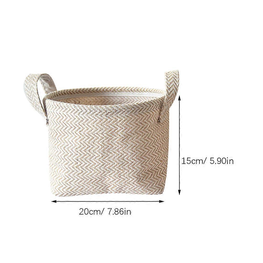 Storage Basket Woven Linen Storage Basket for Desktop Organization