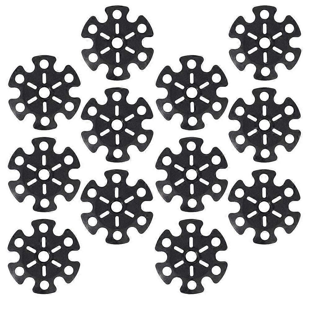 Snowflake Disk Protector Climbing Pole Cover for Protection 12Pcs Black Rubber
