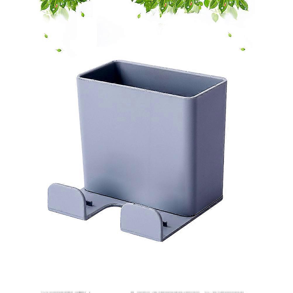 Wall Mounted Phone Charging Holder Storage Box Container Grey ABS Material 3pcs