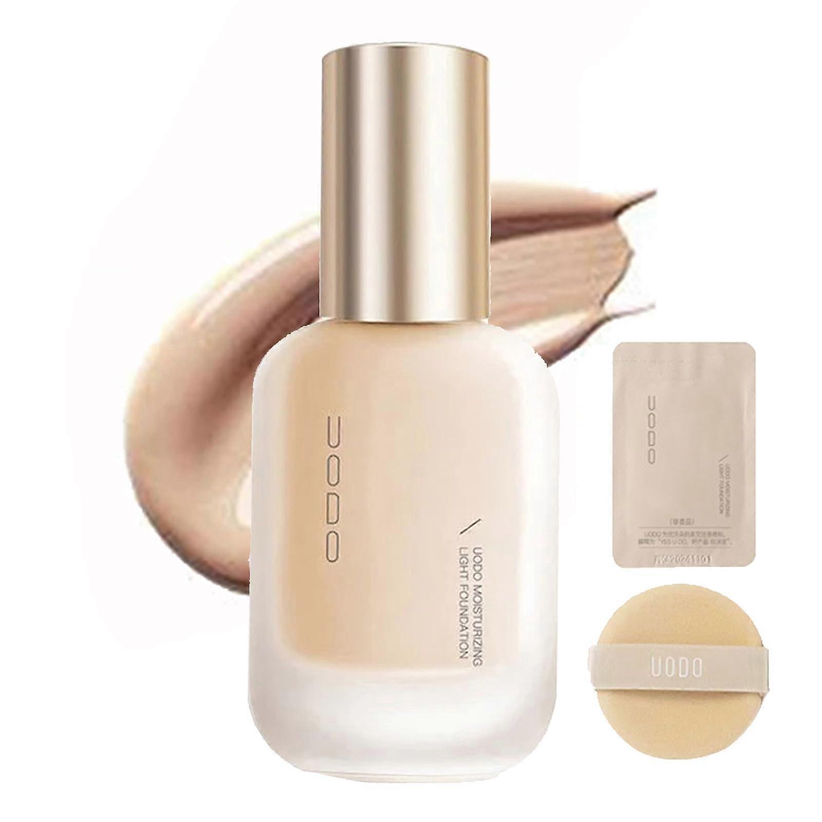 Liquid Foundation Waterproof Full Coverage Dewy Finish Moisturizing W02 Brighten for All Skin Types