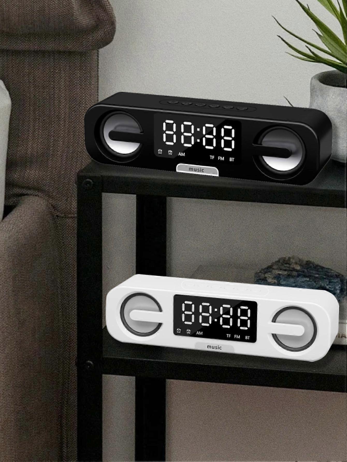 Three-in-one smart clock Bluetooth speaker, LED high-definition mirror surface, three-level adjustment, FM radio function