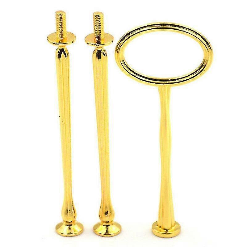 Support à gâteau réglable à 2 ou 3 étages, tige, poignée en alliage de zinc, fixations pour accessoires de mariage et de fête, compatible avec les plateaux à trous de 6 mm
