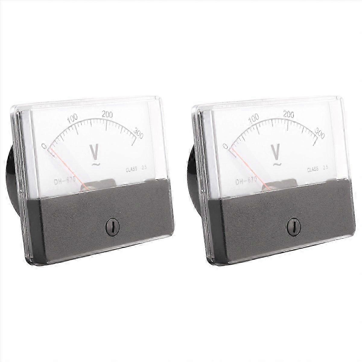 2X Rectangle AC 0-300V Gauge Analog Voltage Panel Meter Voltmeter DH670