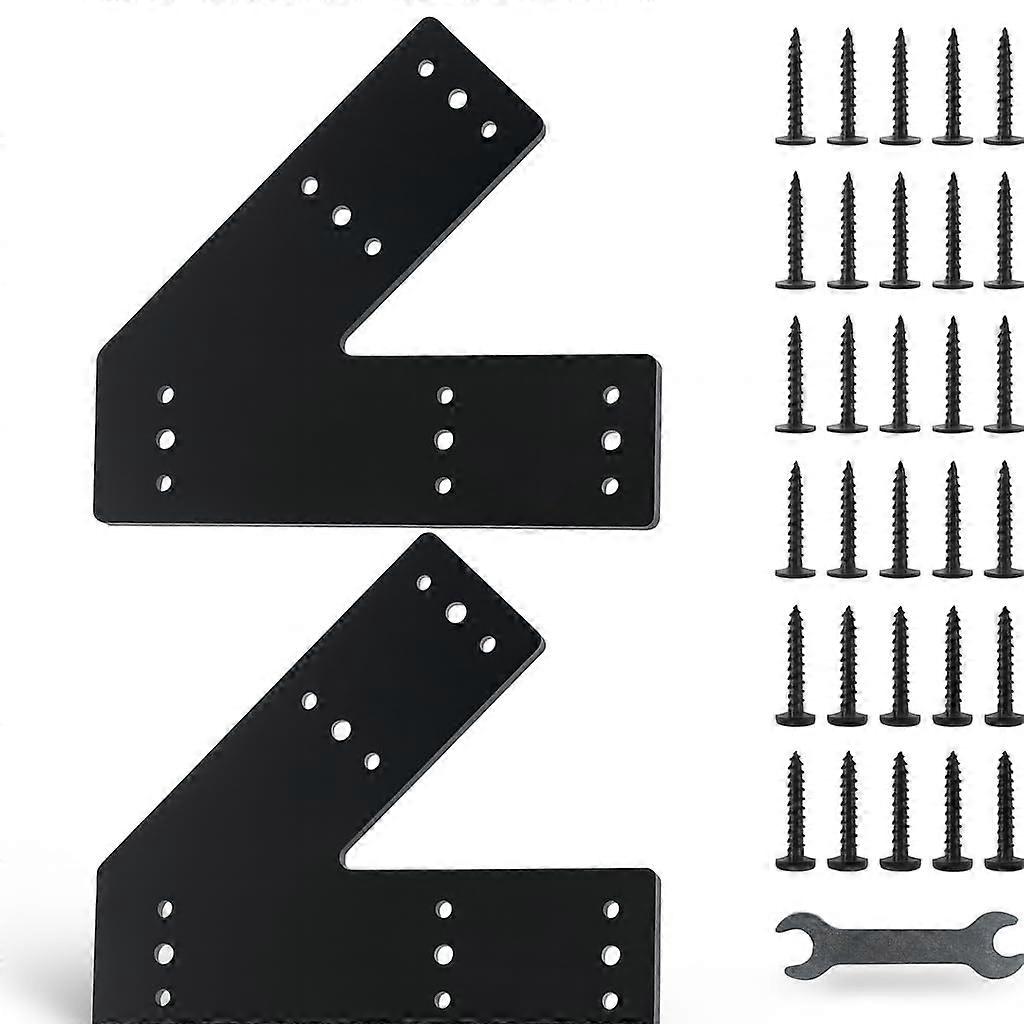 45 Degree Angle Bracket Heavy Duty Steel Corner Support with RustResistant Coating 2Pack