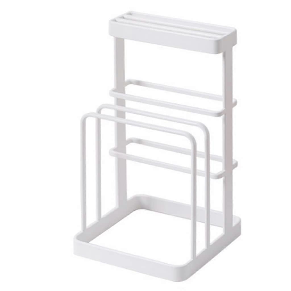 Knife Block with Ventilated Drain Tray and Cutting Board Holder, Universal MultiSlot Storage Rack