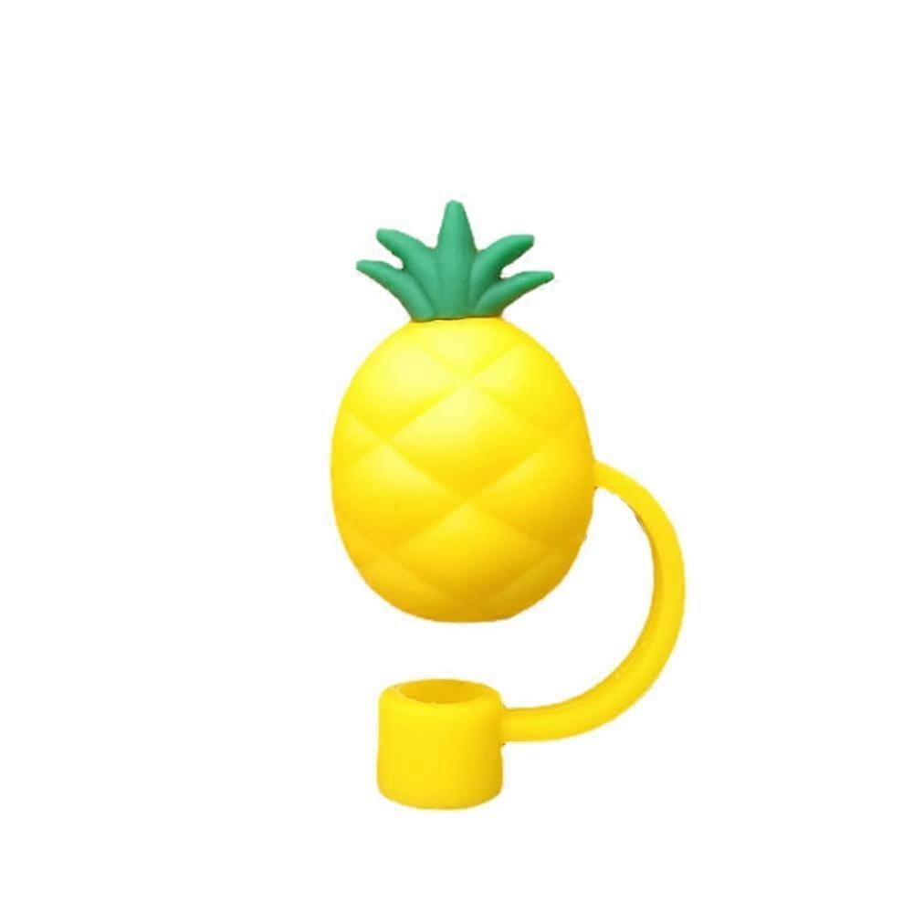 Silicone Straw Tips BPA  Dust Proof Reusable Covers for 78mm Straws Pineapple Shape