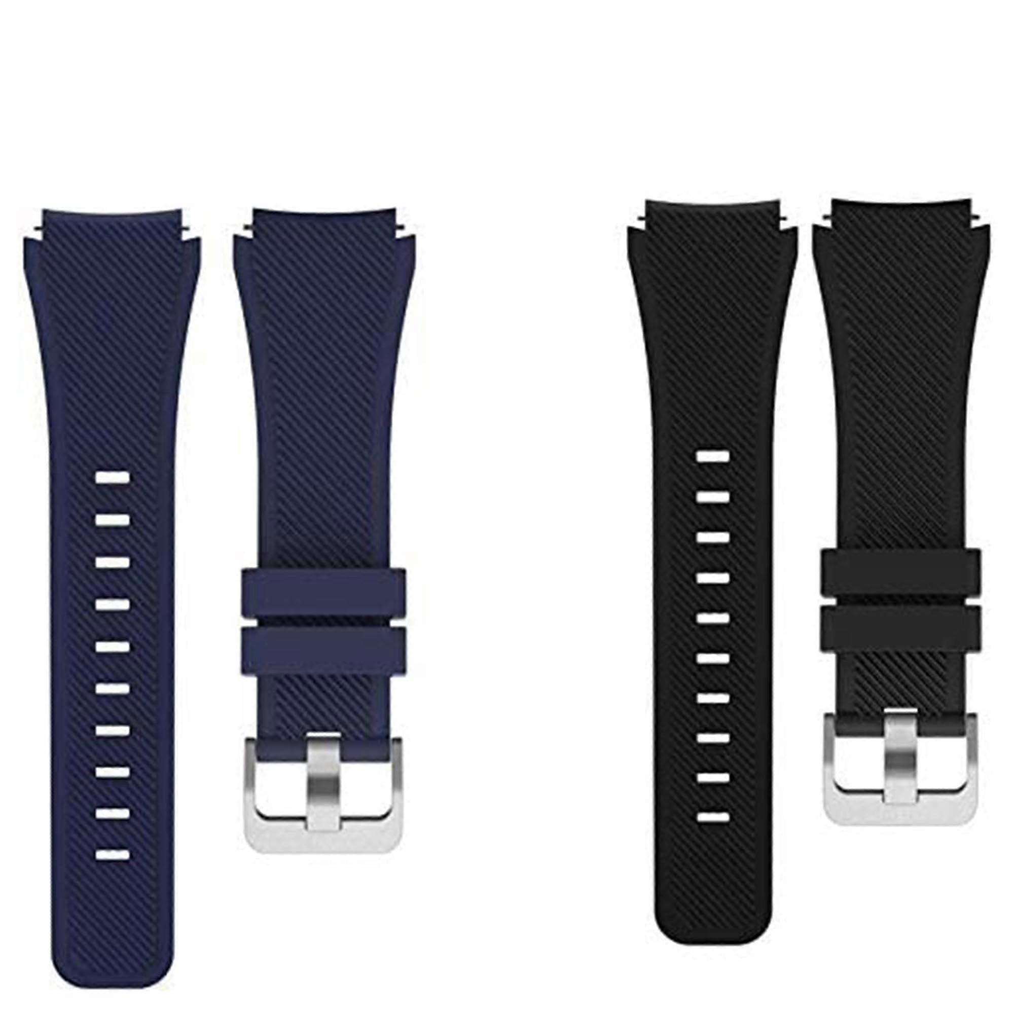 Smart Watch Bands SweatResistant Silicone Strap for AMAZTIM KOSPET Models Adjustable 2Pack Black Blue
