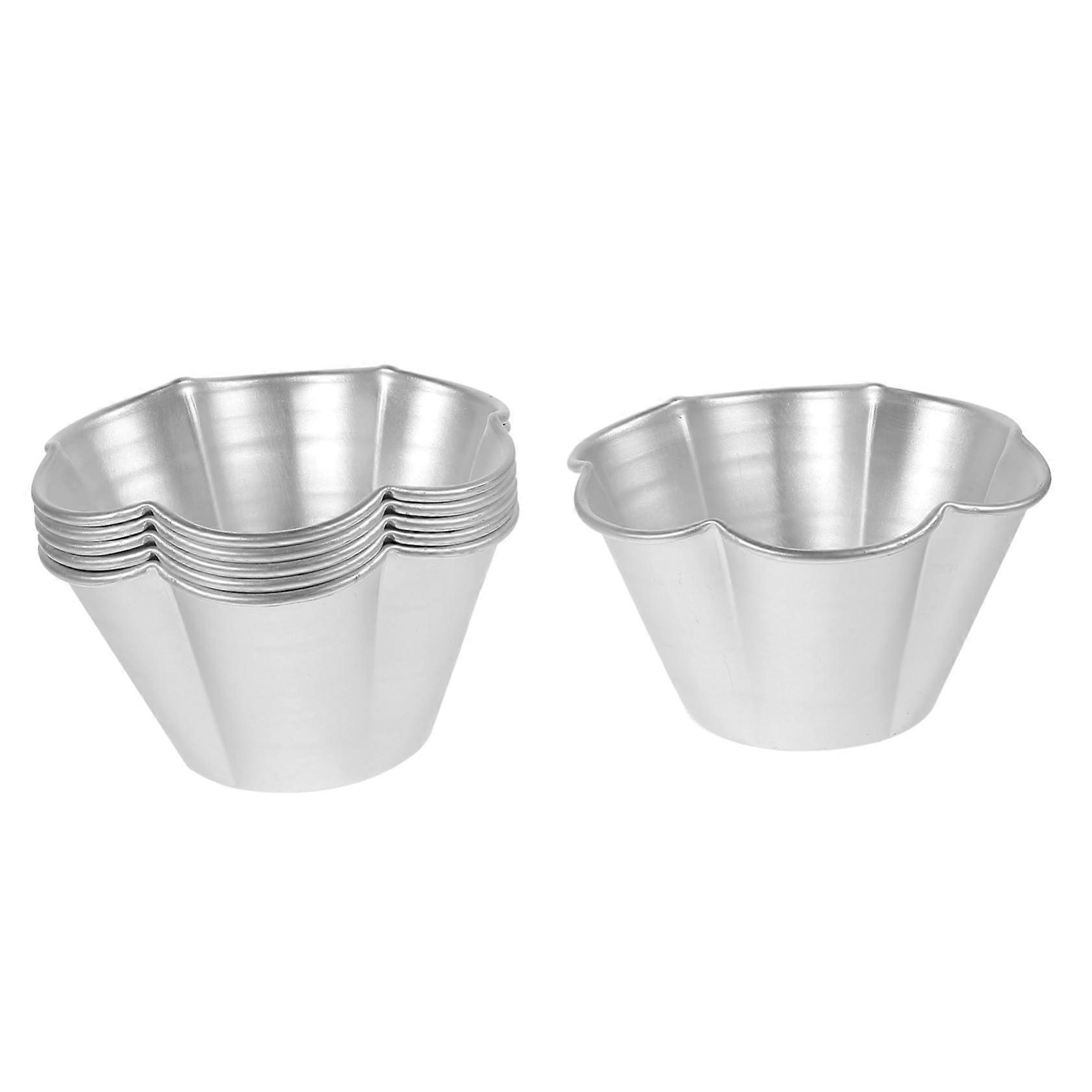 6pcs NonStick Aluminum Mini Cake Molds for Baking Pudding Muffins Biscuits Even Heat Distribution