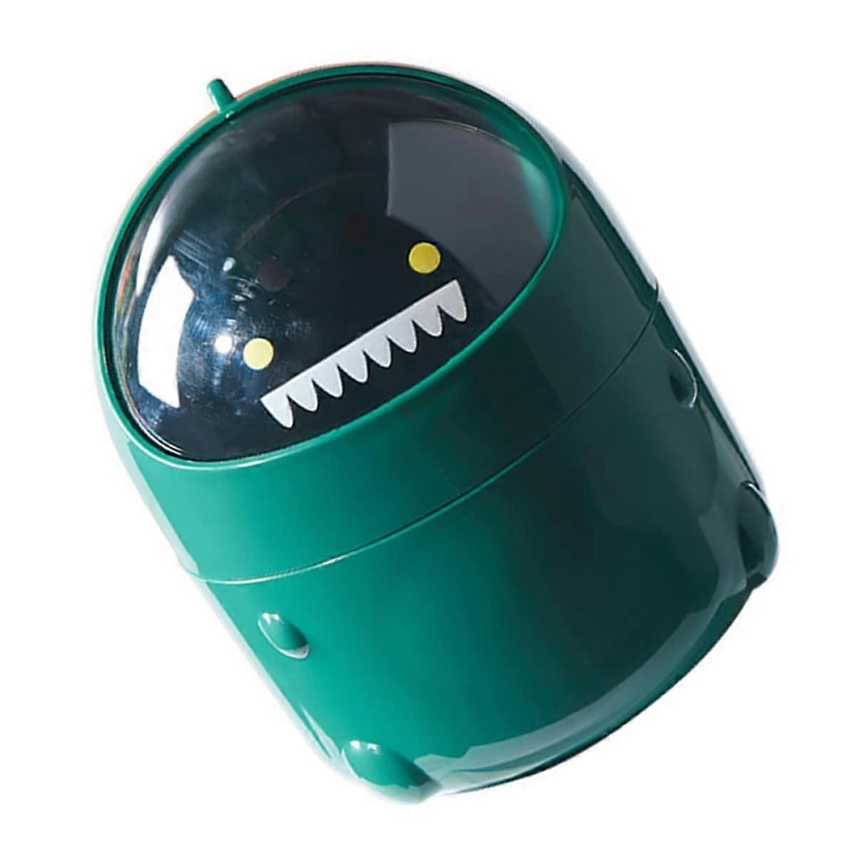 Desktop Trash Can with OdorIsolating Lid, Cute Dino Style Mini Garbage Bin for Office Desk
