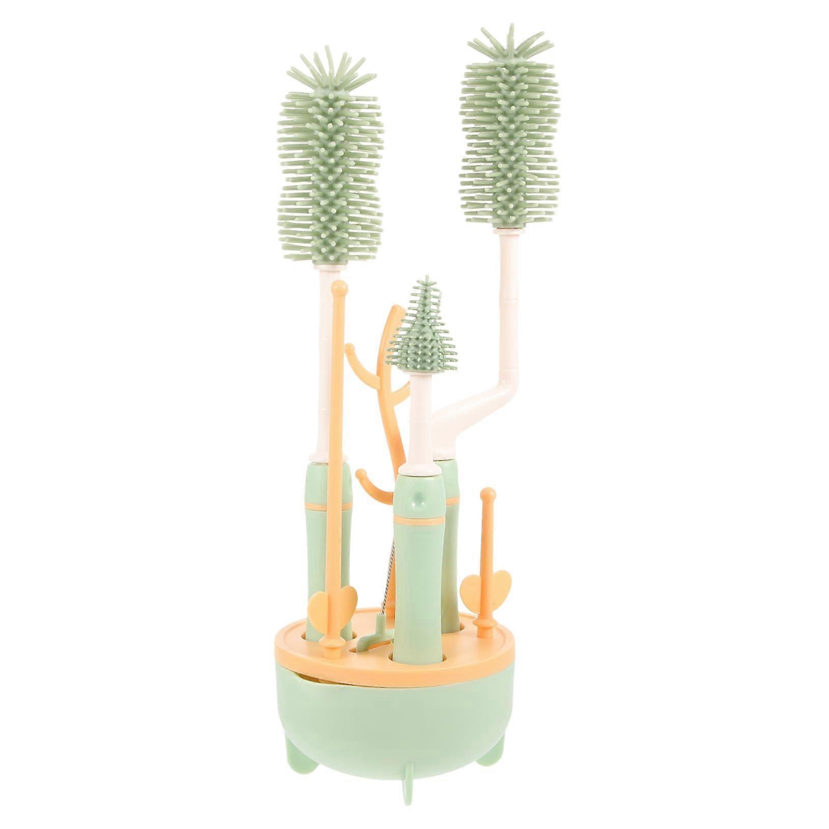 Bottle Cleaning Brush with Extra Long Handle for Deep Cleaning Bottles Cups and Pacifiers Includes Drying Stand
