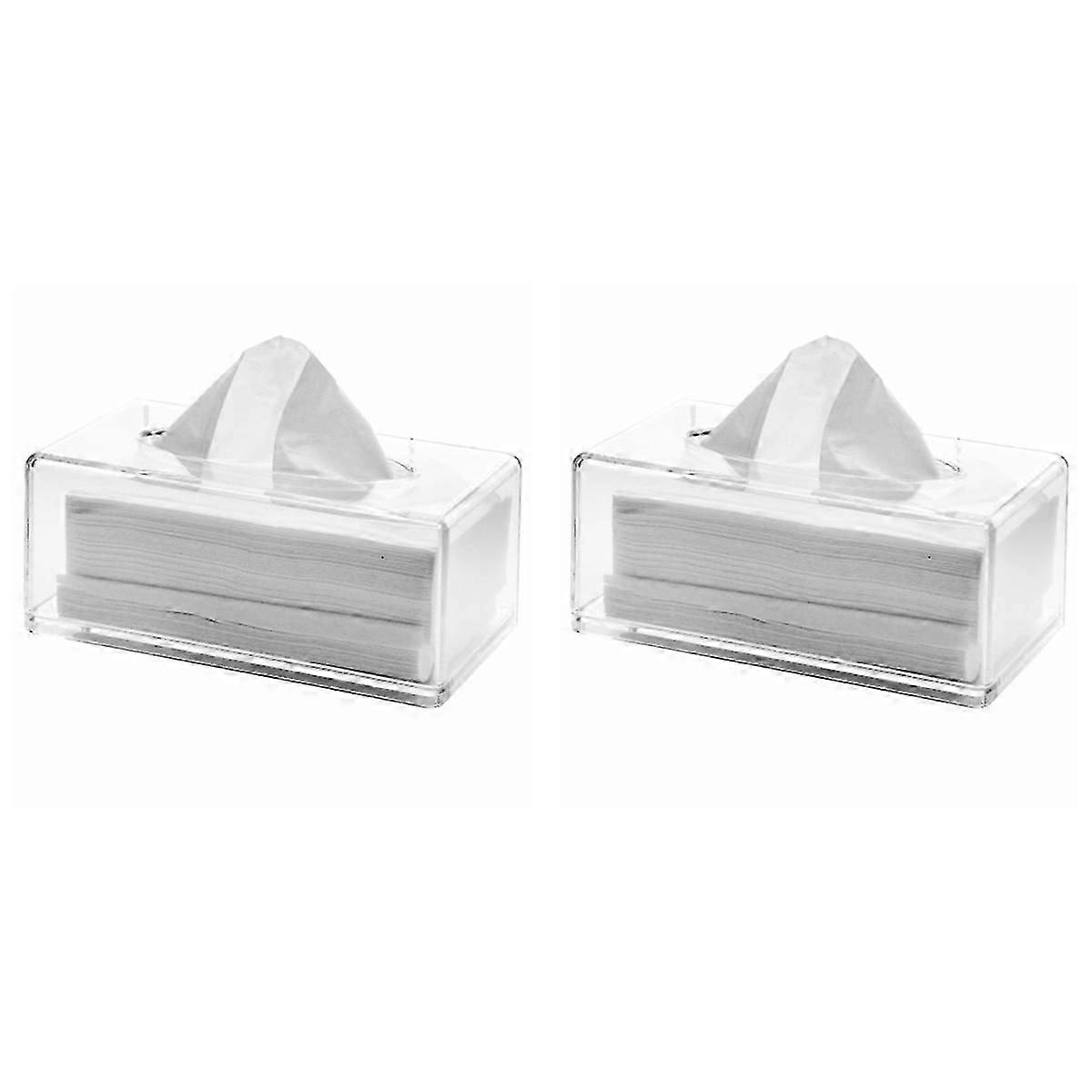 Clear Tissue Box Holder with Cover Tissue Dispenser Box Case A